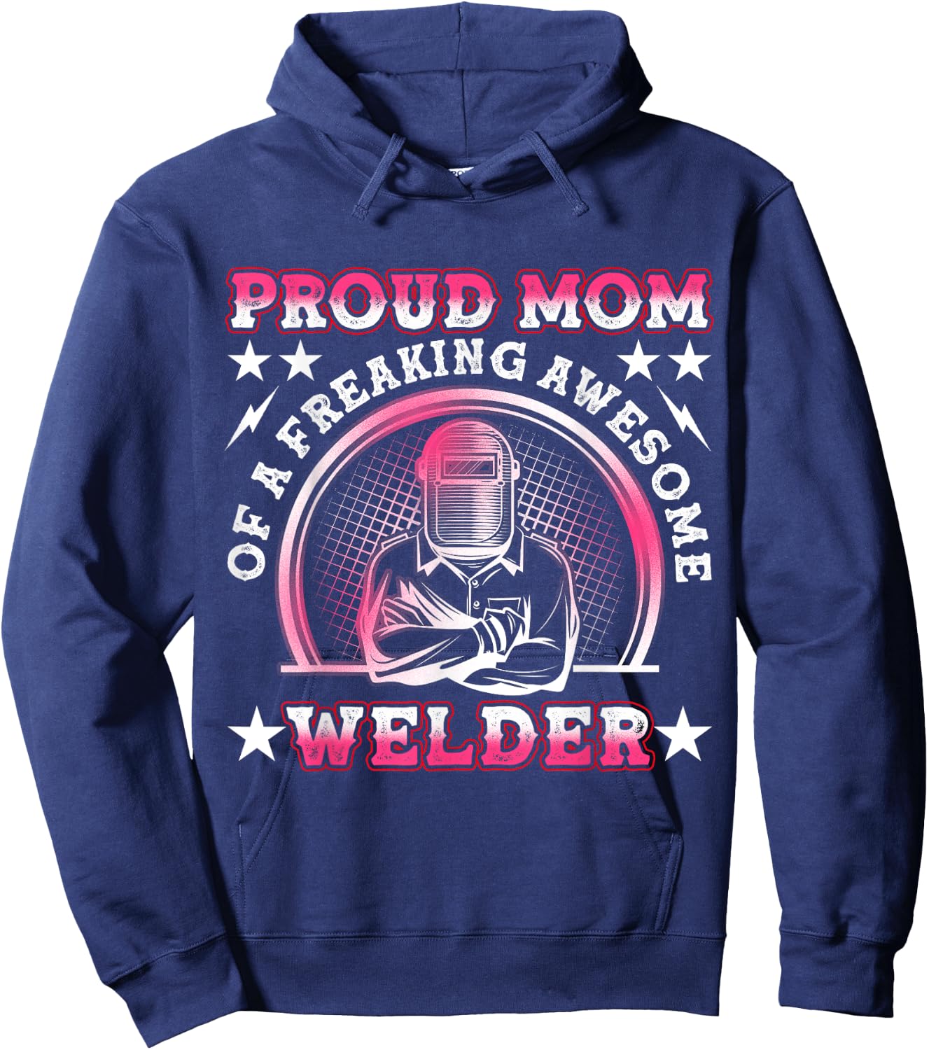 Proud Welder Mom Cute Welding Mother's Day Hoodie - Hoodie | Navy