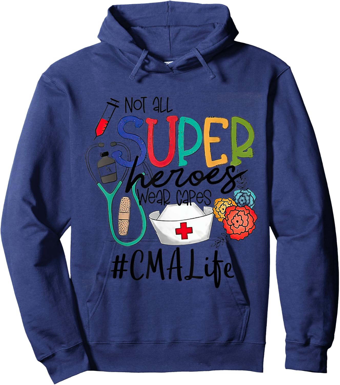CMA not all super heroes wear capes parent's day love CMA Hoodie - Hoodie | Navy