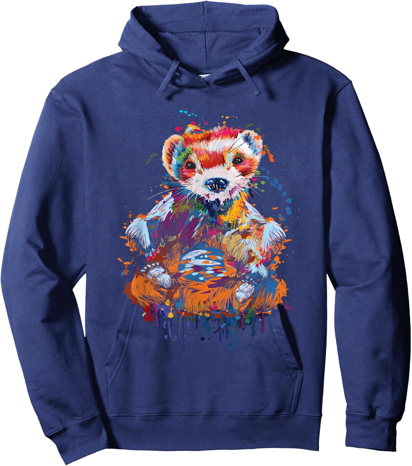 Colorful Ferret - Zoo Animal Ferret Lover Hoodie - Hoodie | Navy