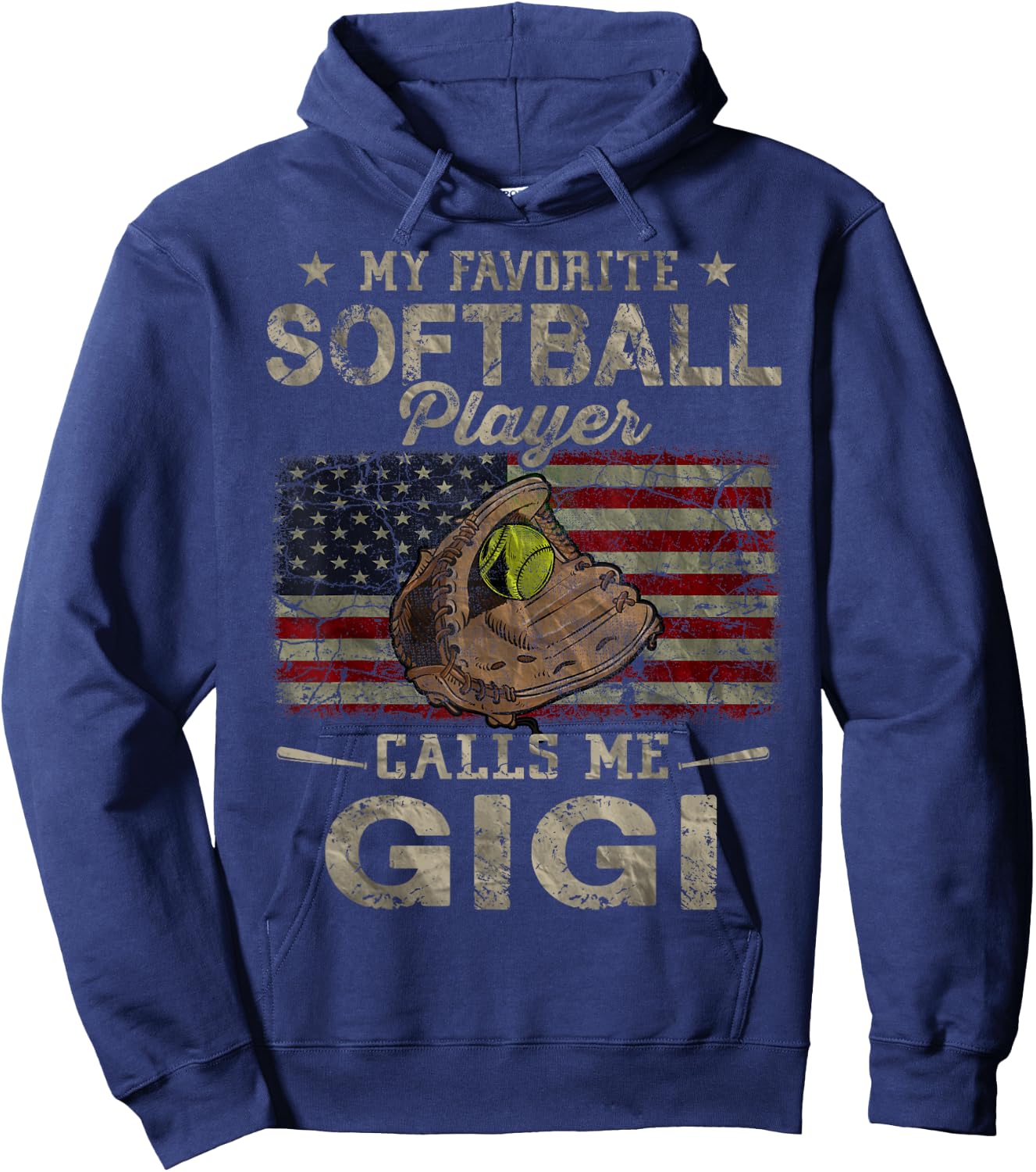 My Favorite Softball Player Calls Me Gigi Mother's Day Hoodie - Hoodie | Navy