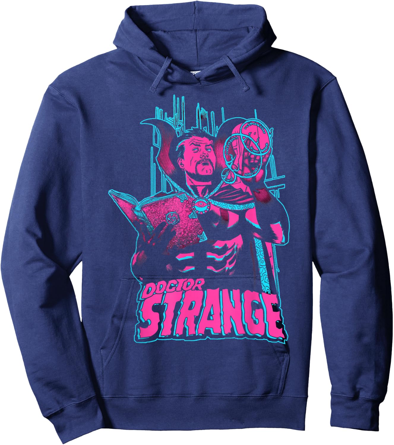 Marvel Doctor Strange Retro Colorful Spell Portrait Hoodie - Hoodie | Navy