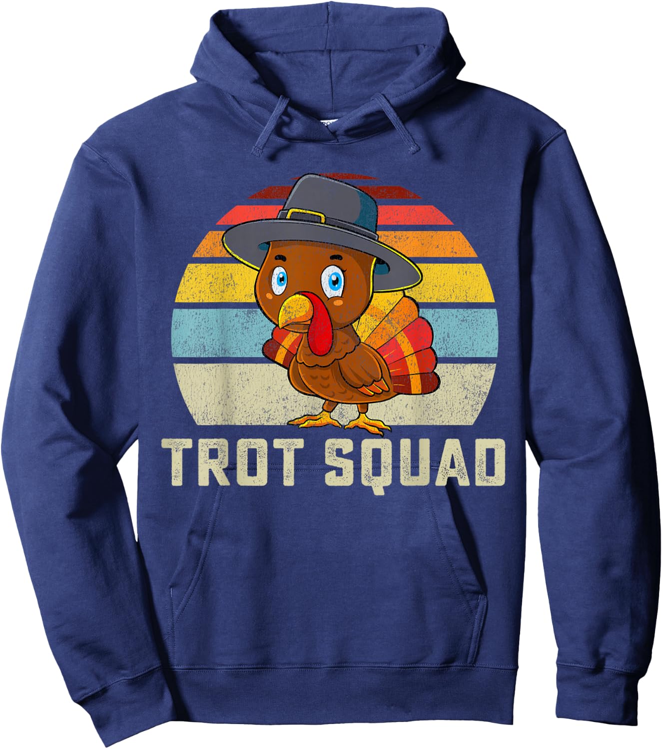 Turkey Trot Squad Thanksgiving Run Costume Men Women Hoodie - Hoodie | Navy