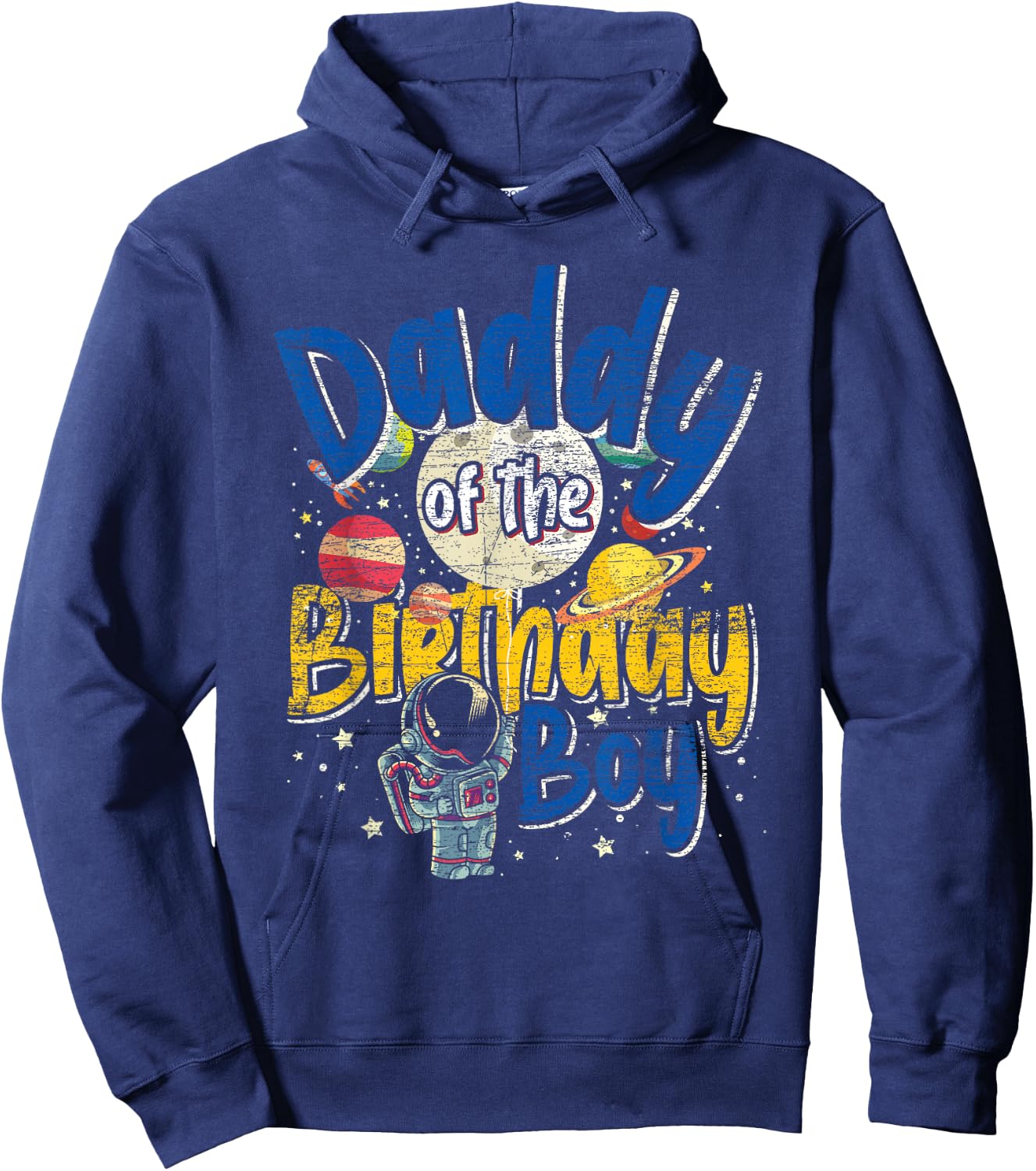 Daddy Of The Birthday Boy Father Gift Astronaut Birthday Hoodie - Hoodie | Navy