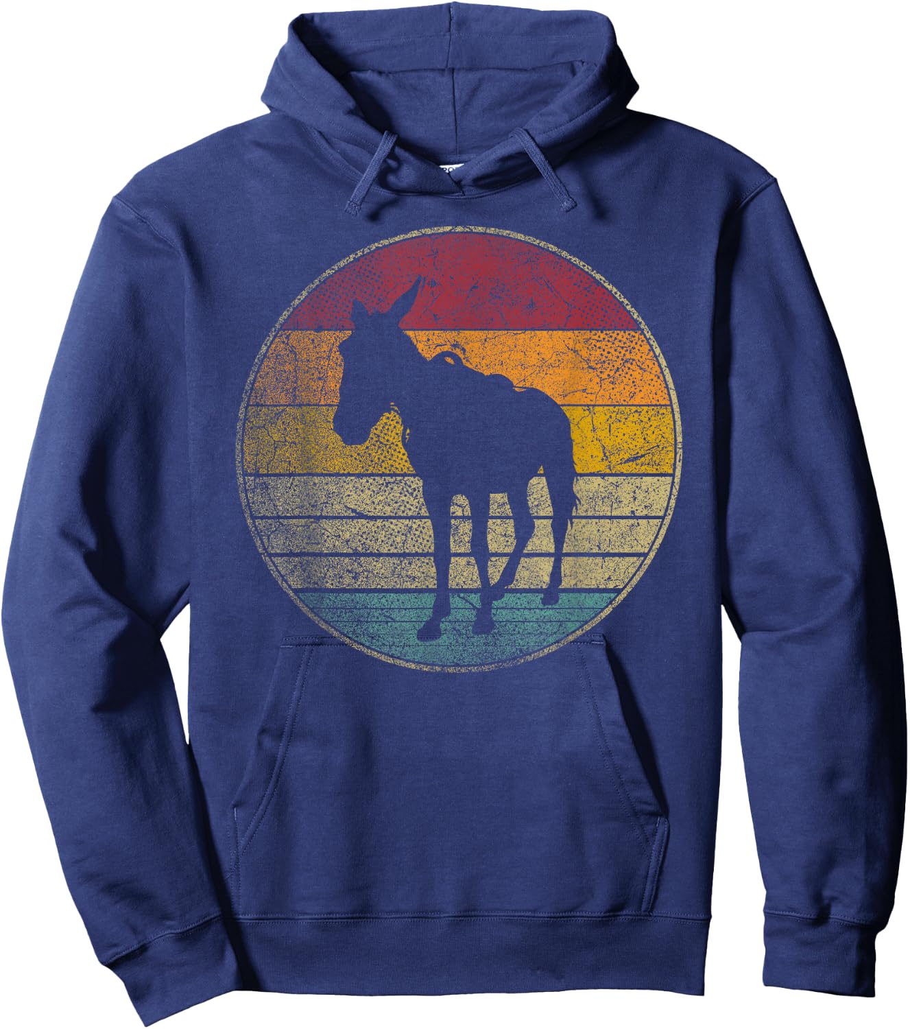 Donkey Mule Farm Western Vintage Retro Style 70s 80s 90s Hoodie - Hoodie | Navy