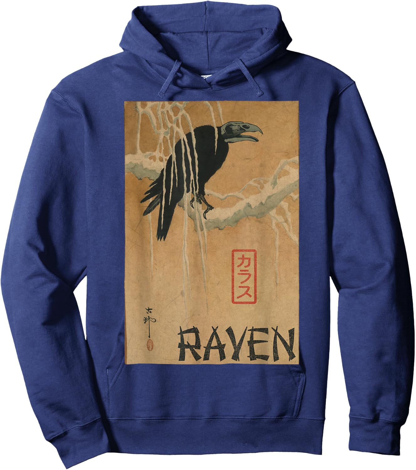 Japanese Yokai Raven Yurei Crow Oni Hoodie - Hoodie | Navy