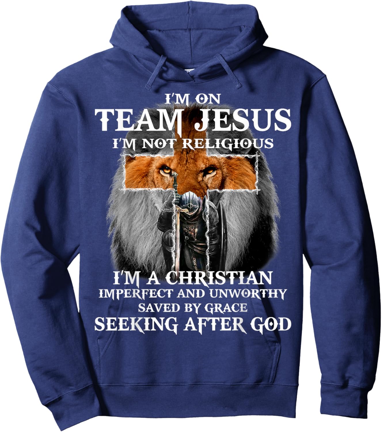 Knight templar I’m On Team Jesus I’m Not Religious Hoodie - Hoodie | Navy