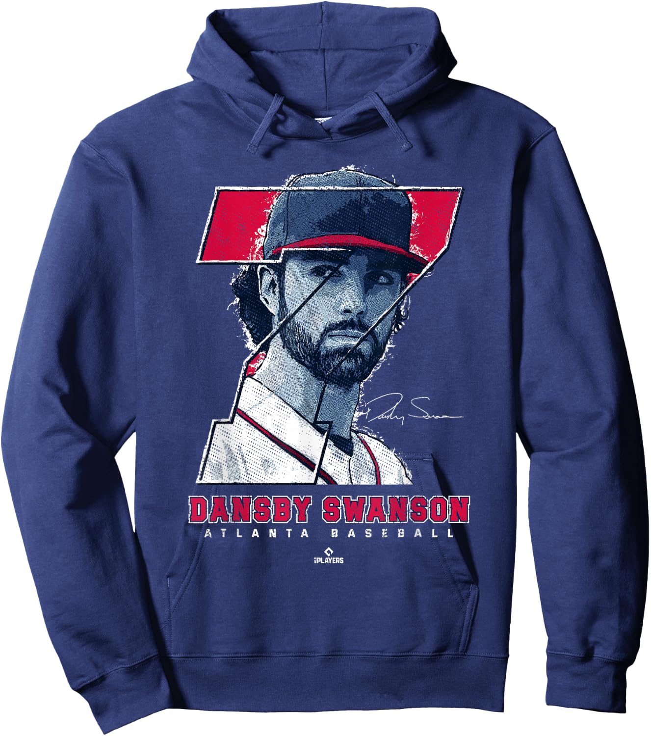 Dansby Swanson Silhouette Dans Atlanta MLBPA Hoodie - Hoodie | Navy