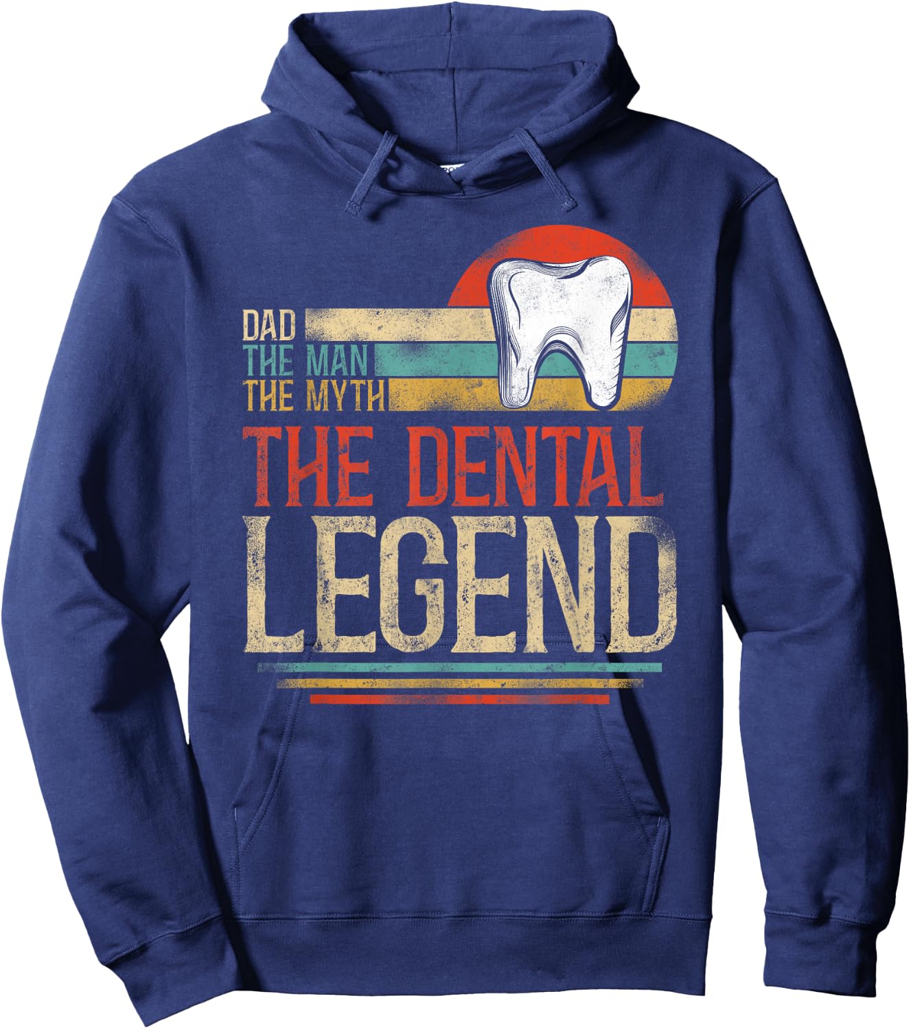 Dentist Dental Assistant Hygienist Retro Vintage Dad Father Hoodie - Hoodie | Navy