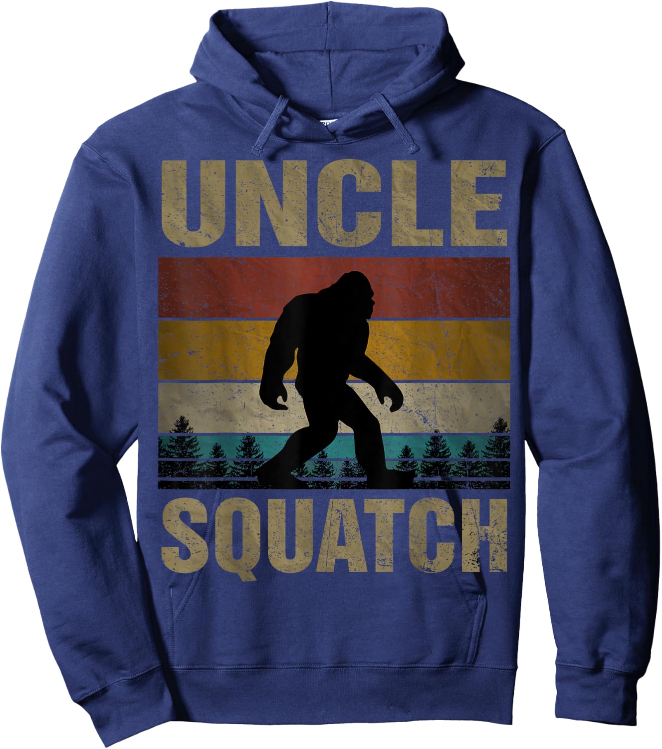 Uncle Squatch Bigfoot Uncle Sasquatch Yeti Family Matching Hoodie - Hoodie | Navy