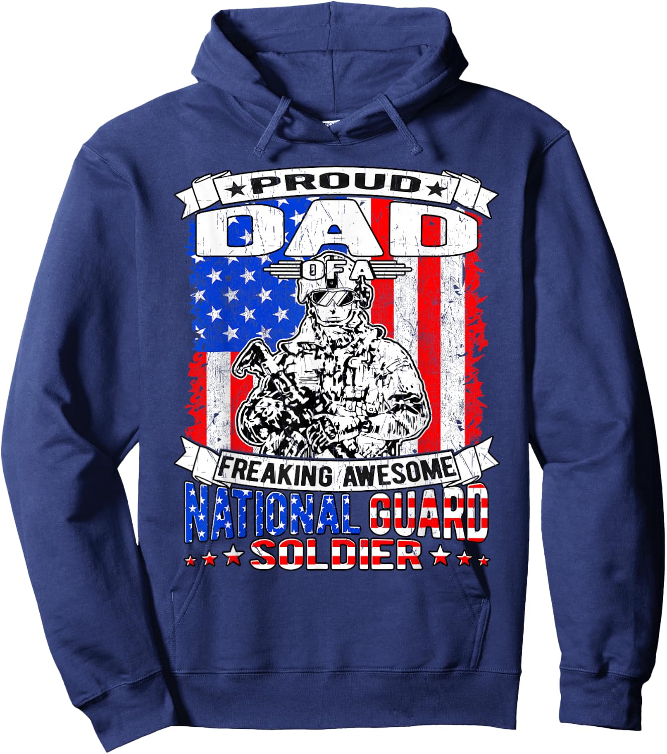 Proud Dad of a National Guard Soldier | Military Father Gift Hoodie - Hoodie | Navy