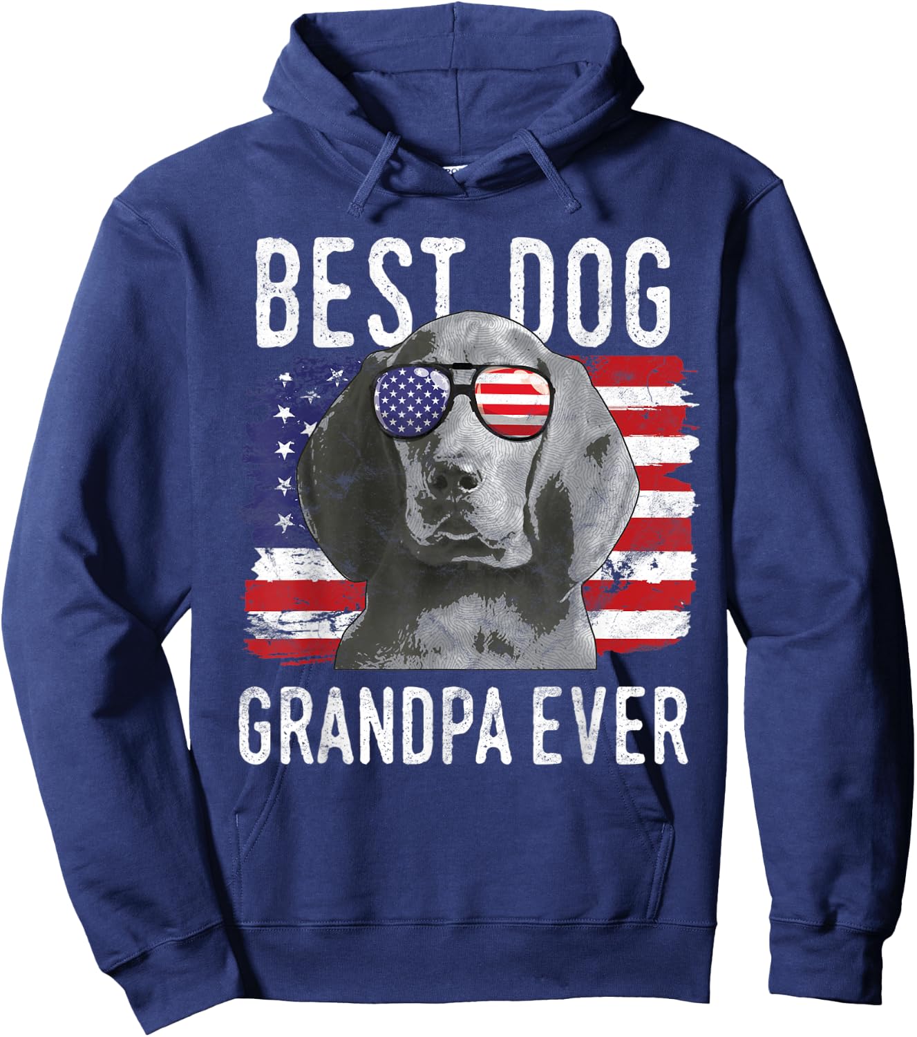 American Flag Best Dog Grandpa Ever Redbone Coonhounds USA Men Women Hoodie - Hoodie | Navy