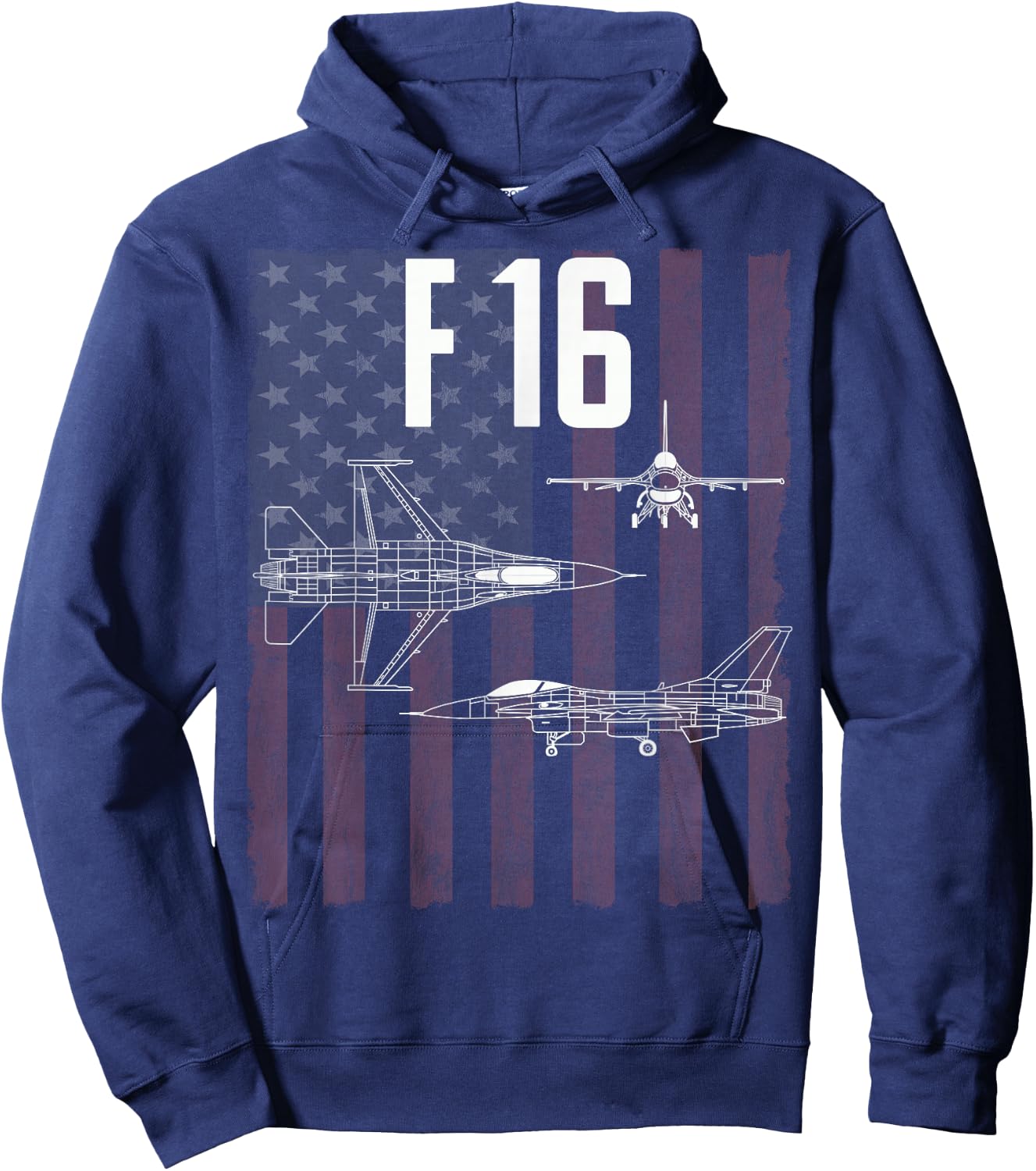 F16 USA Military Aircraft T Shirt Hoodie - Hoodie | Navy
