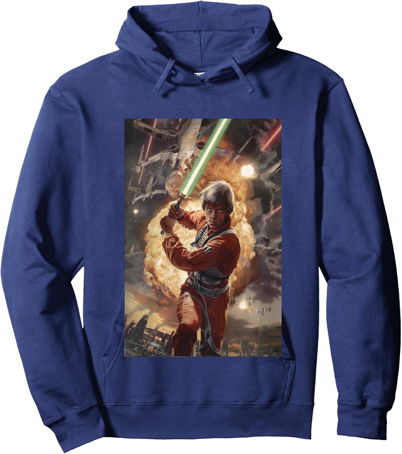 Kids Star Wars Classic Luke Skywalker Jedi Starfighter Painting Hoodie - Hoodie | Navy