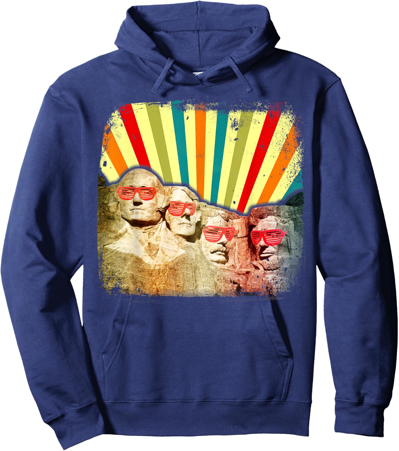 Retro Mount Rushmore Souvenir shirt vintage 80's t Gift Hoodie - Hoodie | Navy