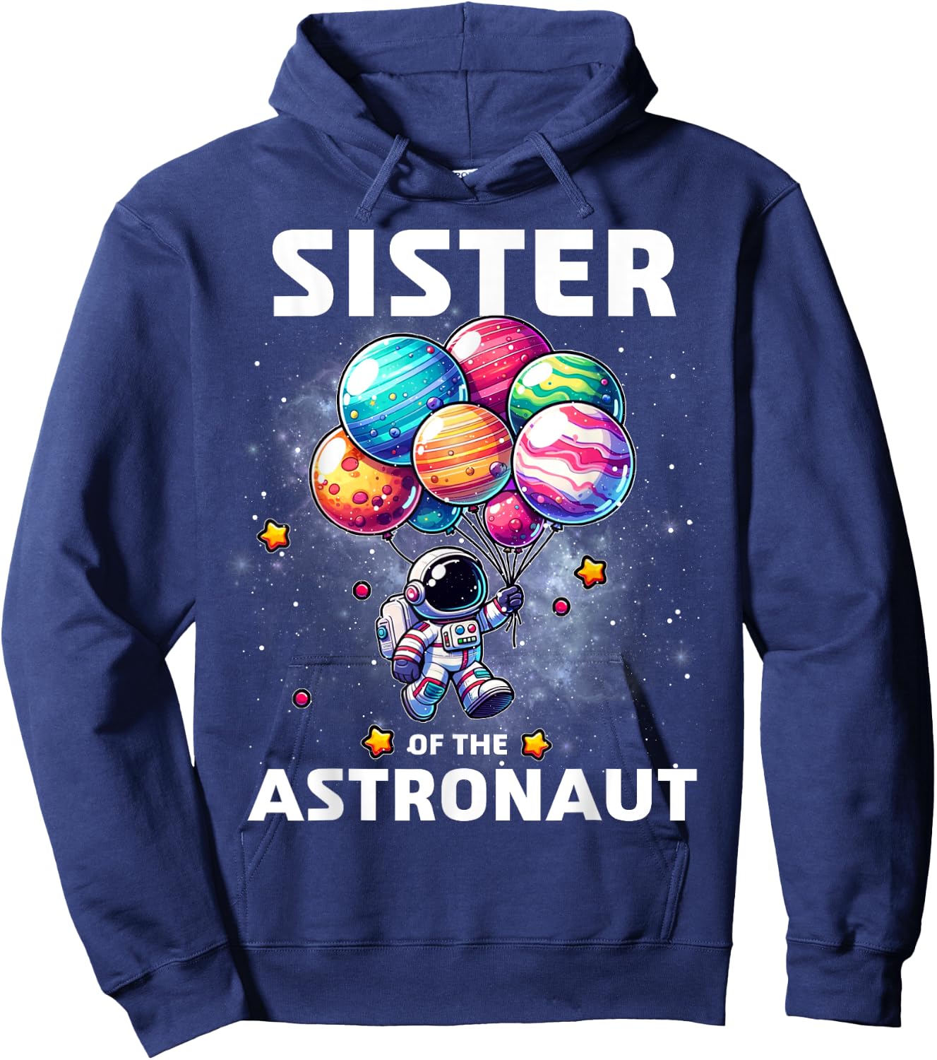 Sister of the Astronaut Space Theme First Birthday Party Hoodie - Hoodie | Navy