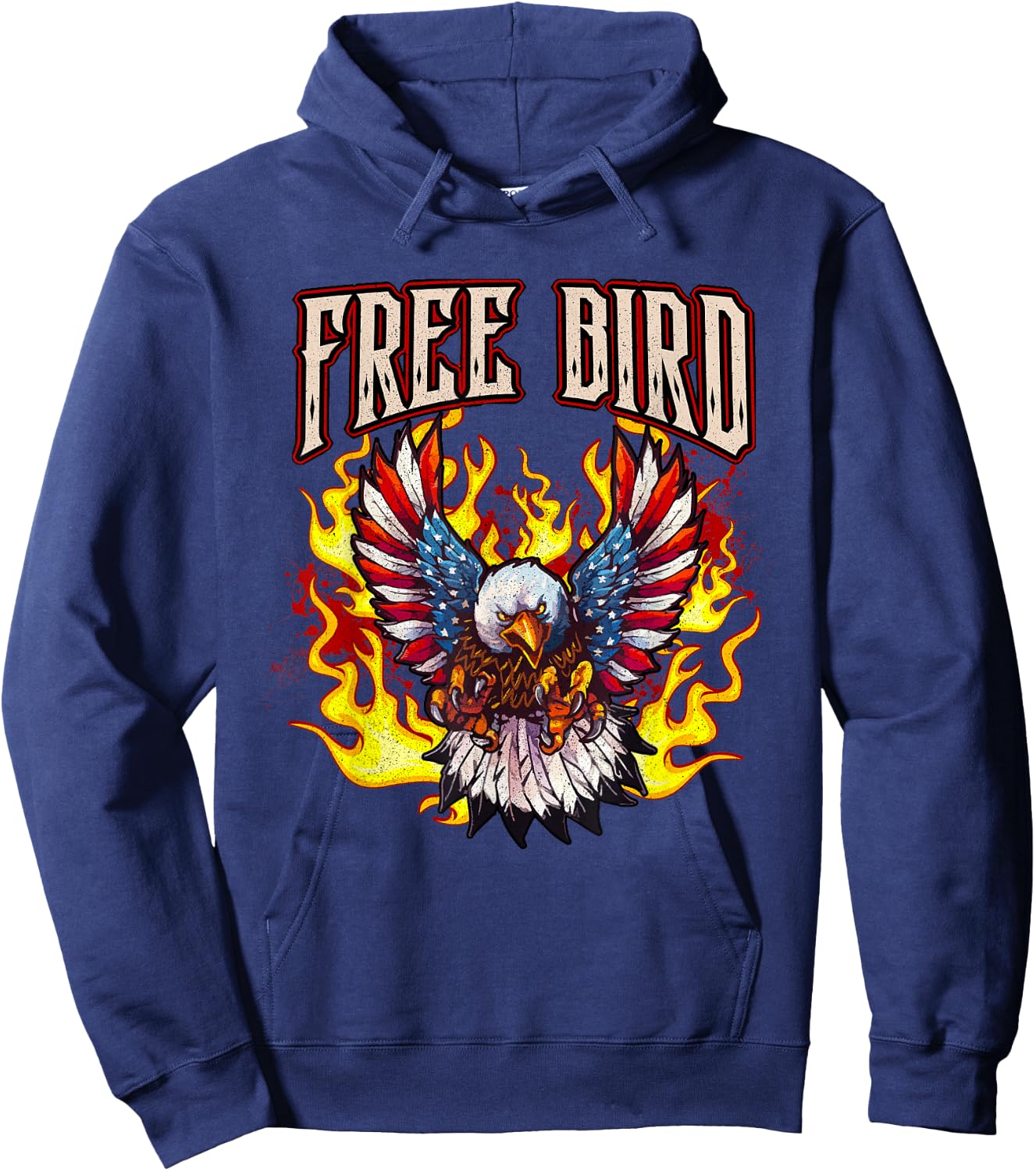 LyricVerse - FREE BIRD - American Bald Eagle Hoodie - Hoodie | Navy