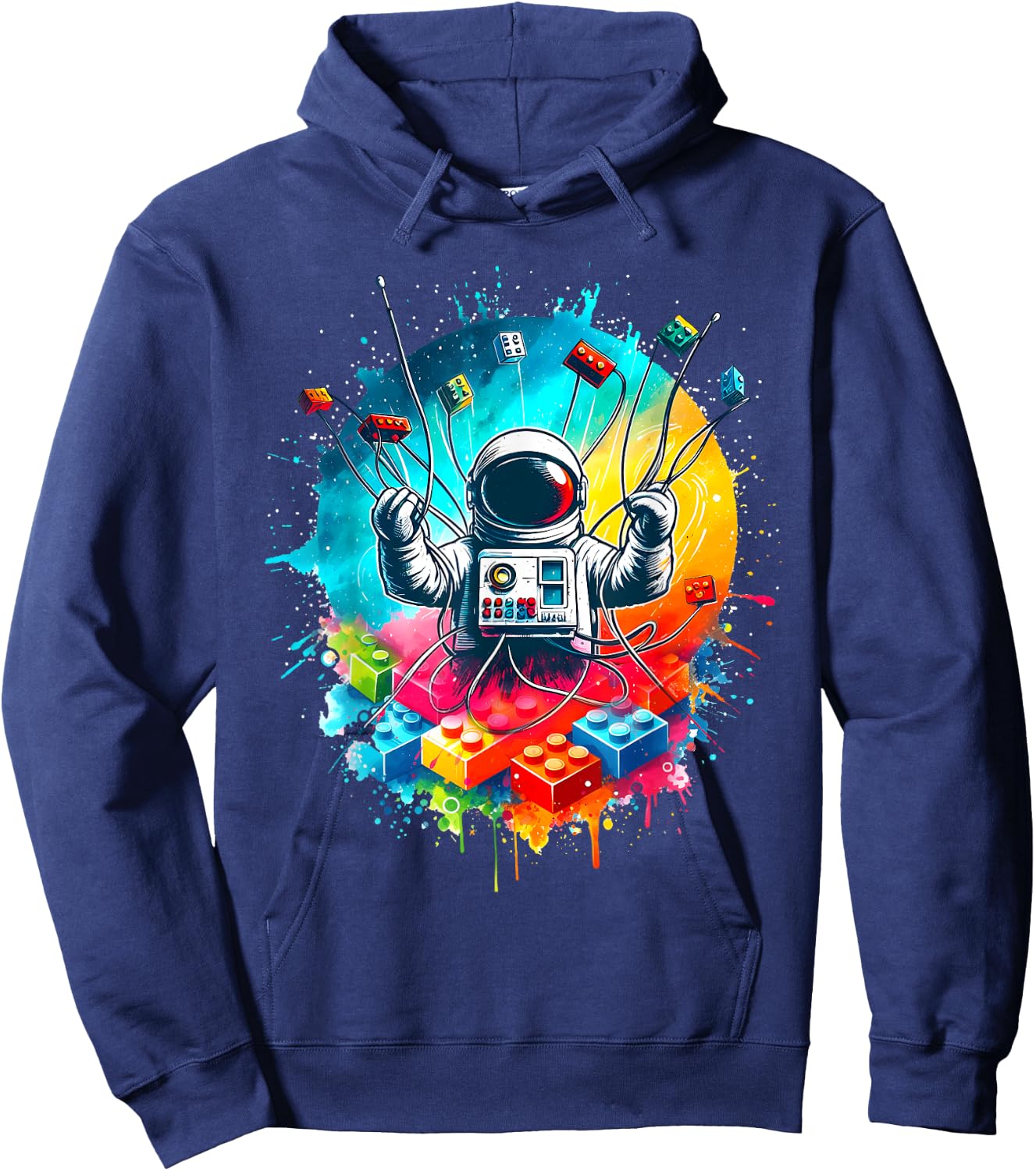 Space Astronaut Master Builder Funny Building Blocks Bricks Hoodie - Hoodie | Navy
