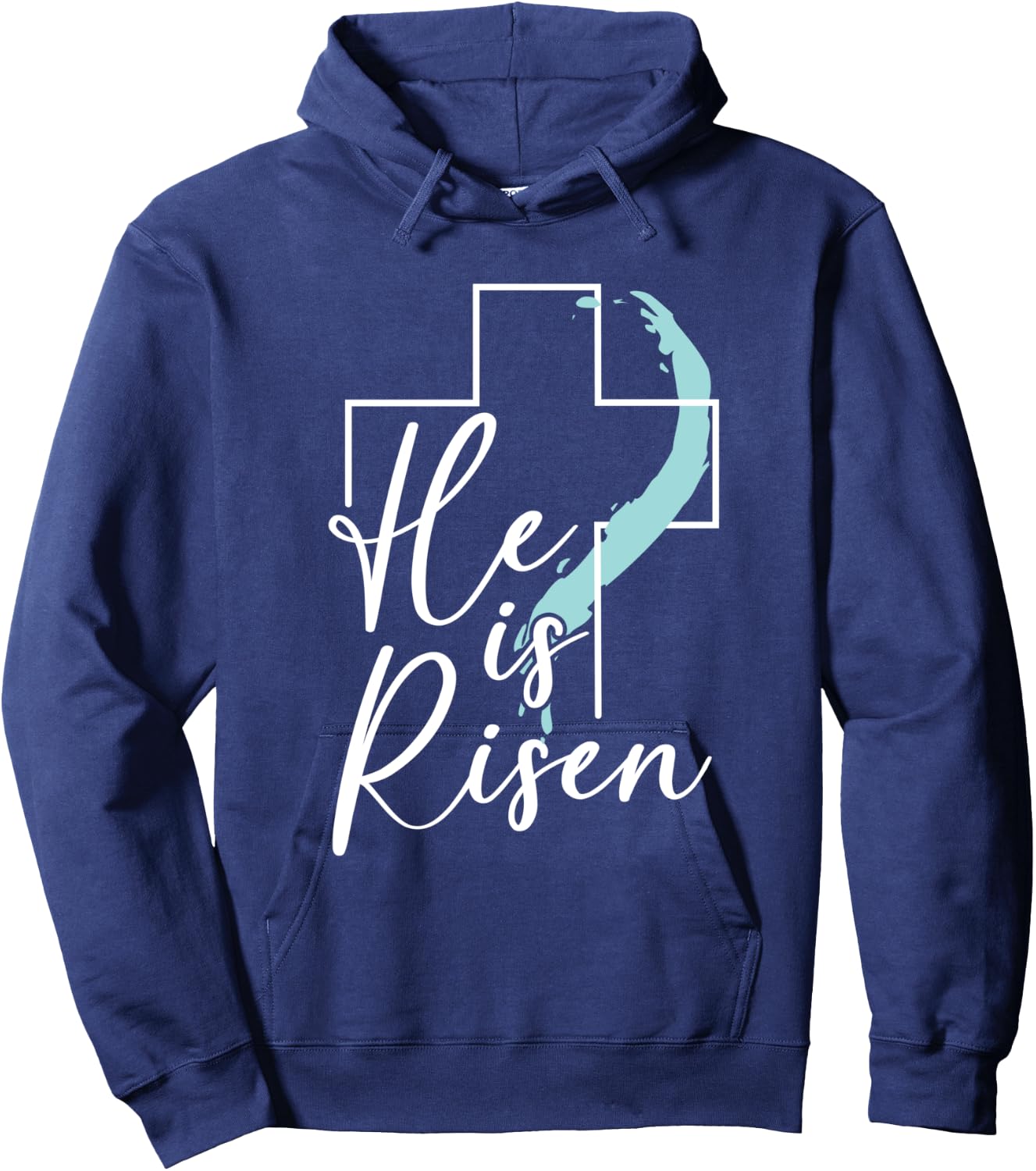 He Is Risen Christian Jesus Easter Bunny Easter Egg Hoodie - Hoodie | Navy
