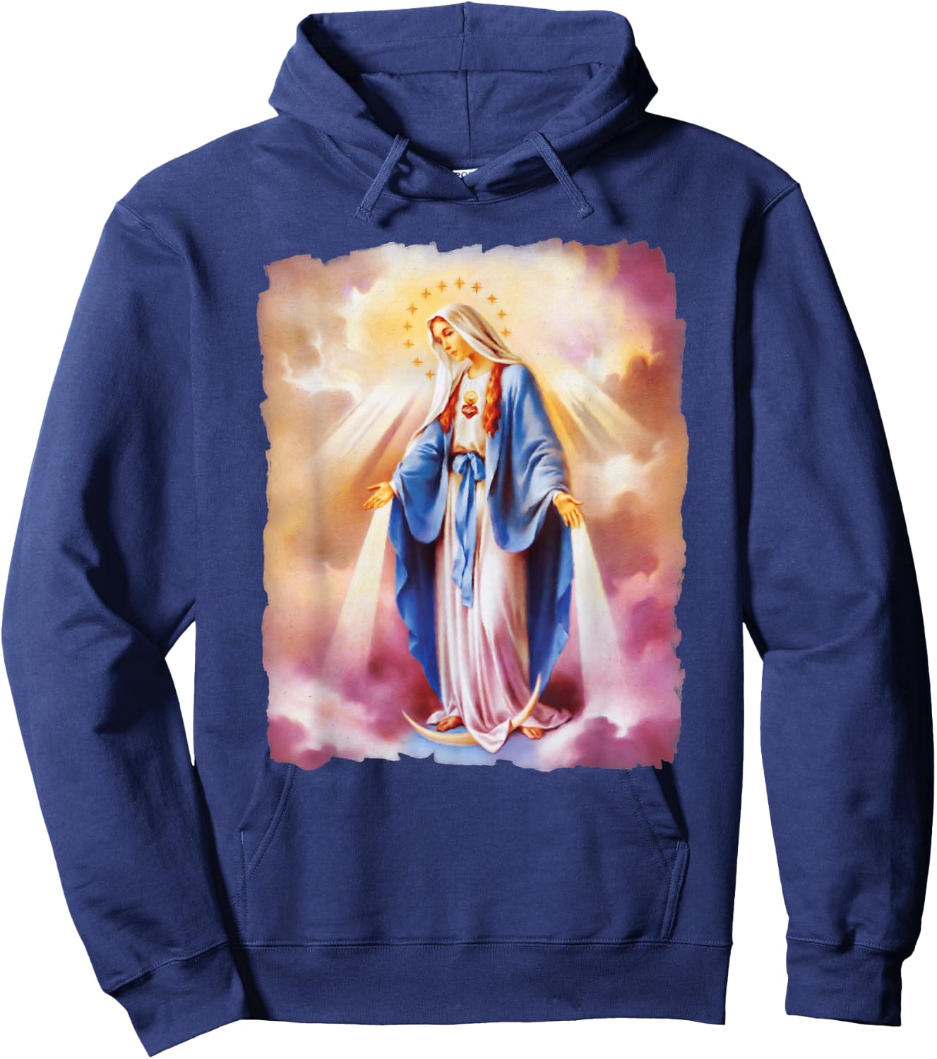 Virgin Mary Catholic Regina Maria Hoodie - Hoodie | Navy