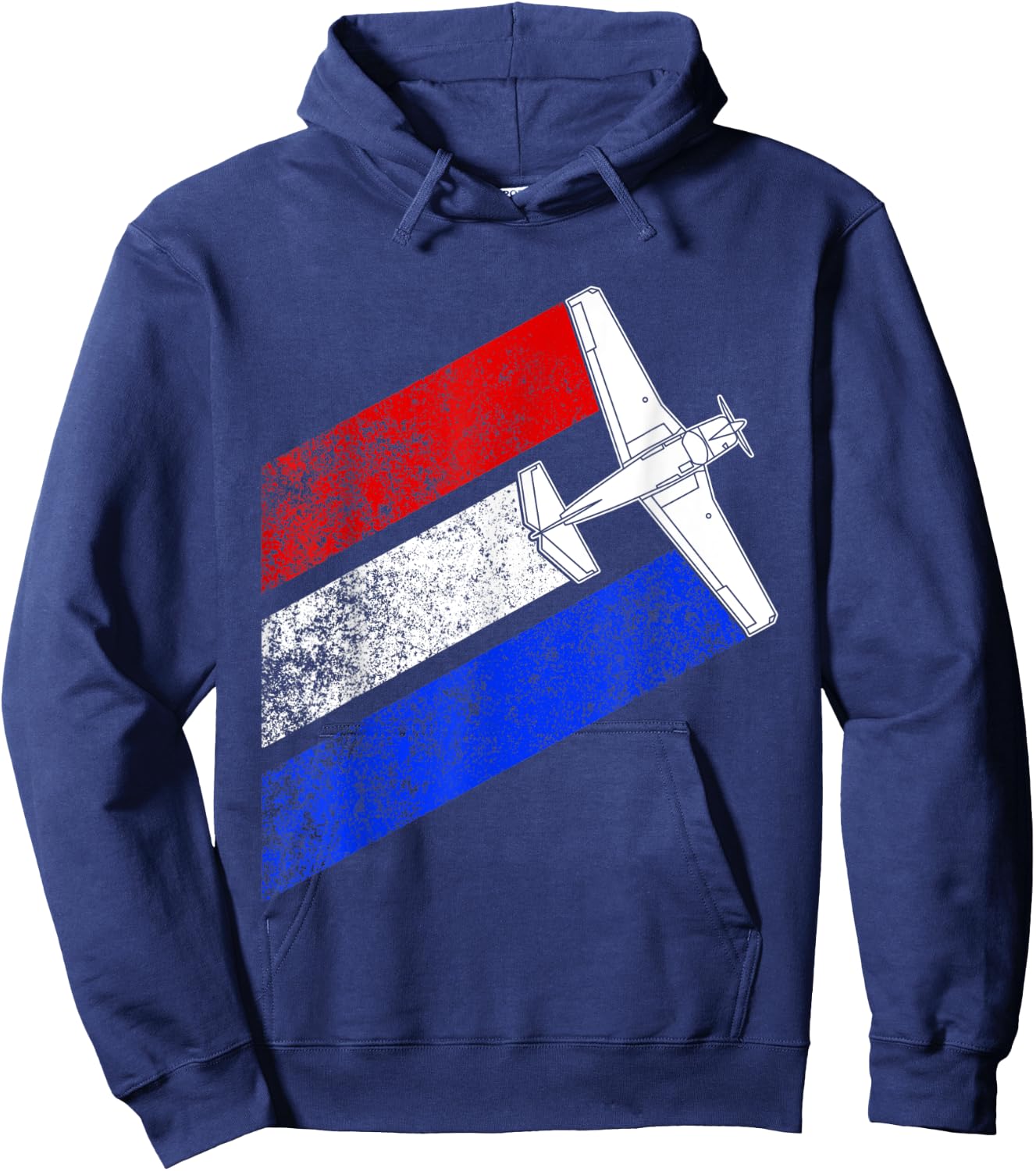 M20J Airplane Schematic Vintage American Flag Streaks Women Men Hoodie - Hoodie | Navy