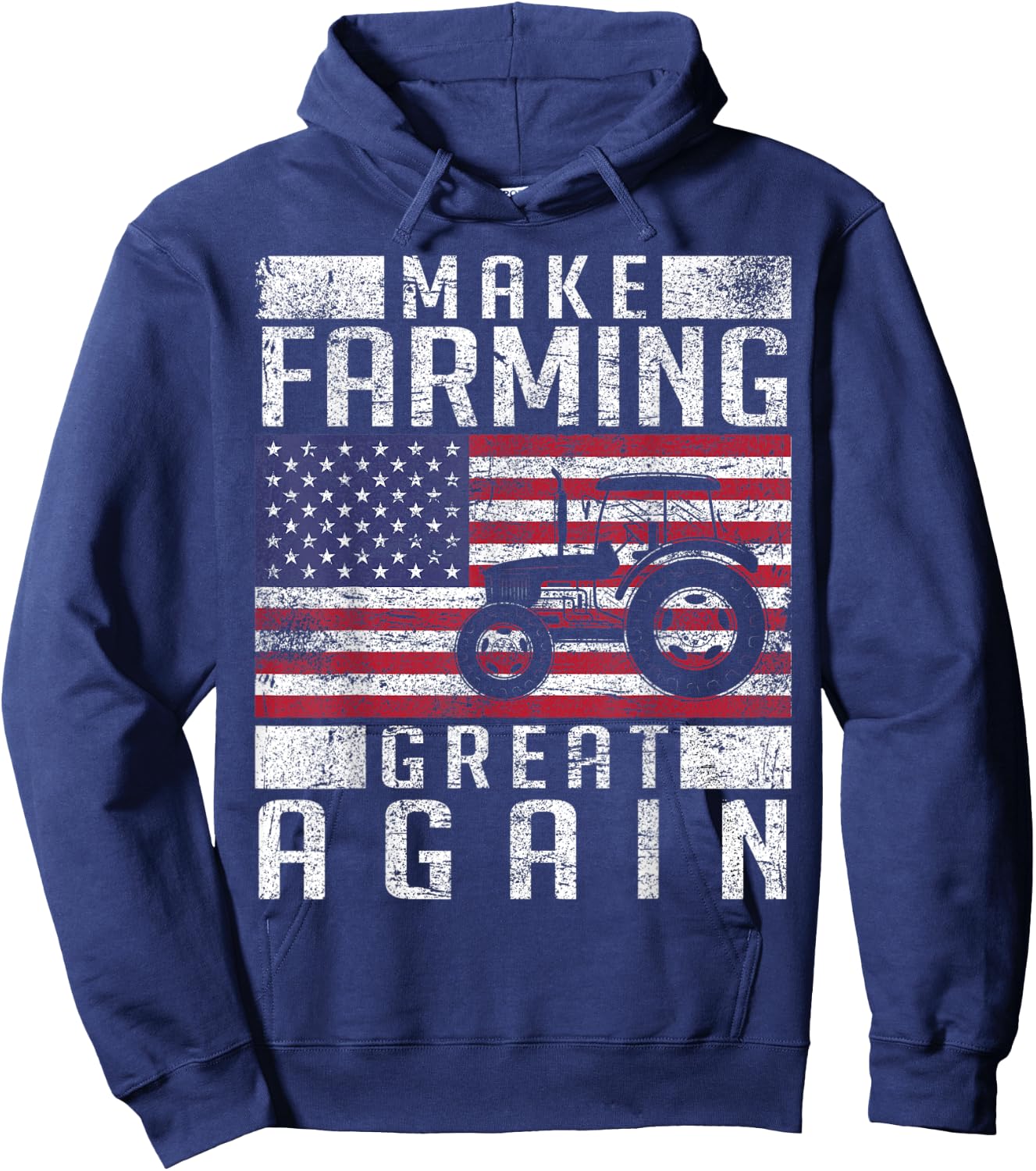 Make Farming Great Again American Flag Farmer Family Party Hoodie - Hoodie | Navy