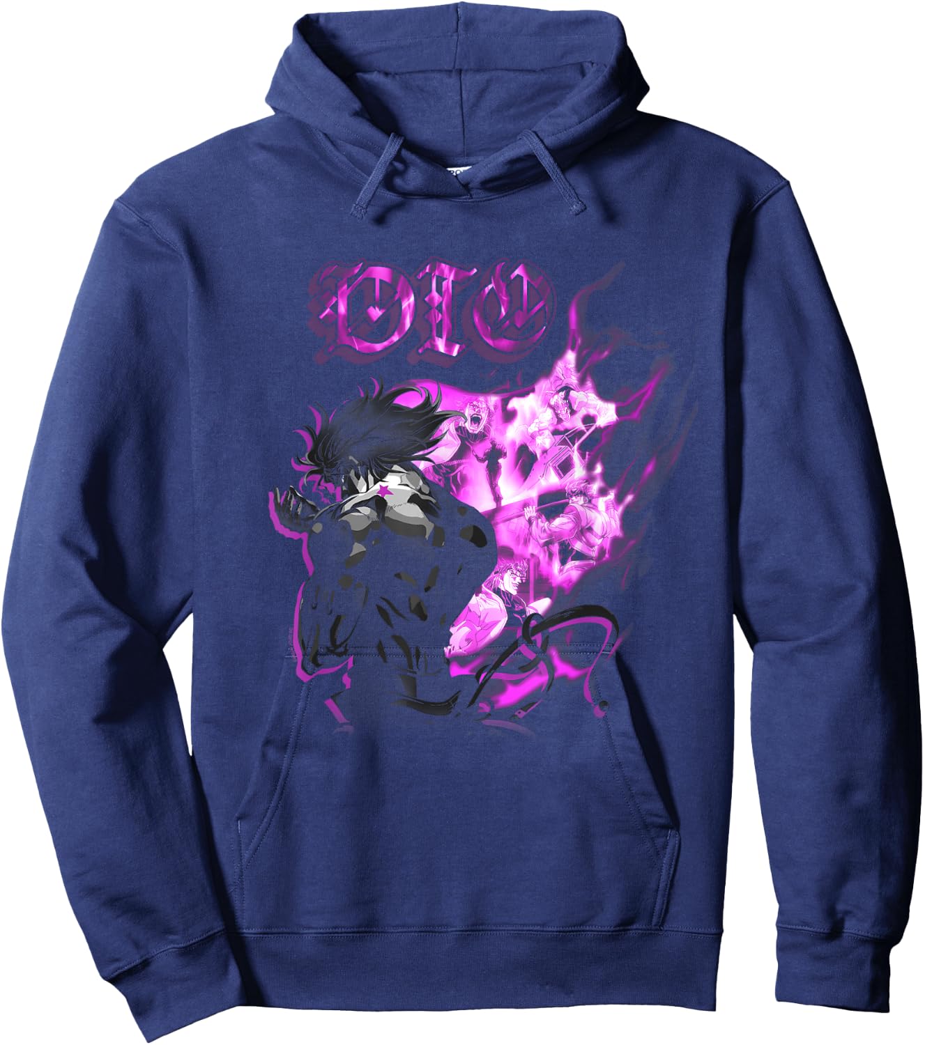 JoJo Part 3 Stardust Crusaders DIO Silhouette Stand Aura Hoodie - Hoodie | Navy