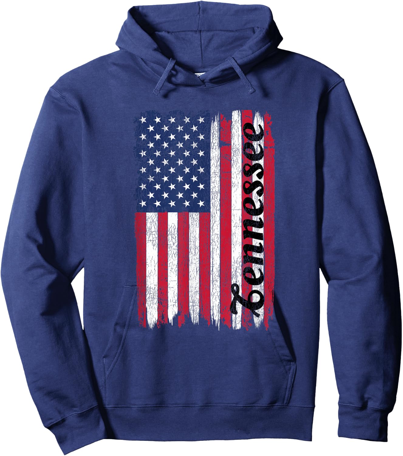 Tennessee TN American Flag Patriotic Tennessee Hoodie - Hoodie | Navy