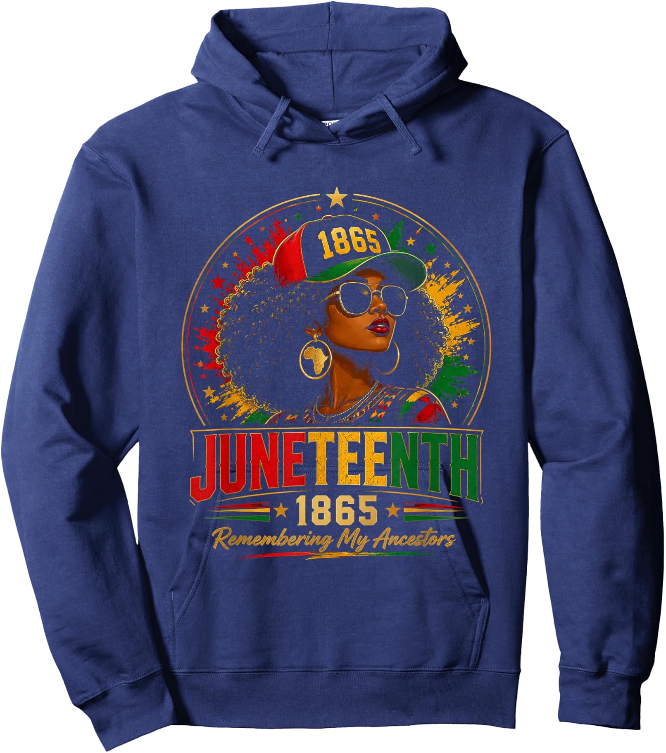 Juneteenth Remembering My Ancestors Black Women Juneteenth Hoodie - Hoodie | Navy