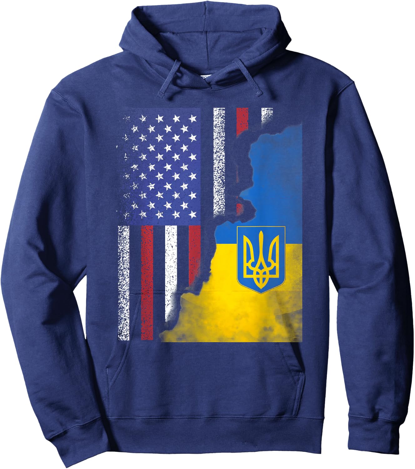Ukrainian American Flag Ukraine USA America Roots Hoodie - Hoodie | Navy