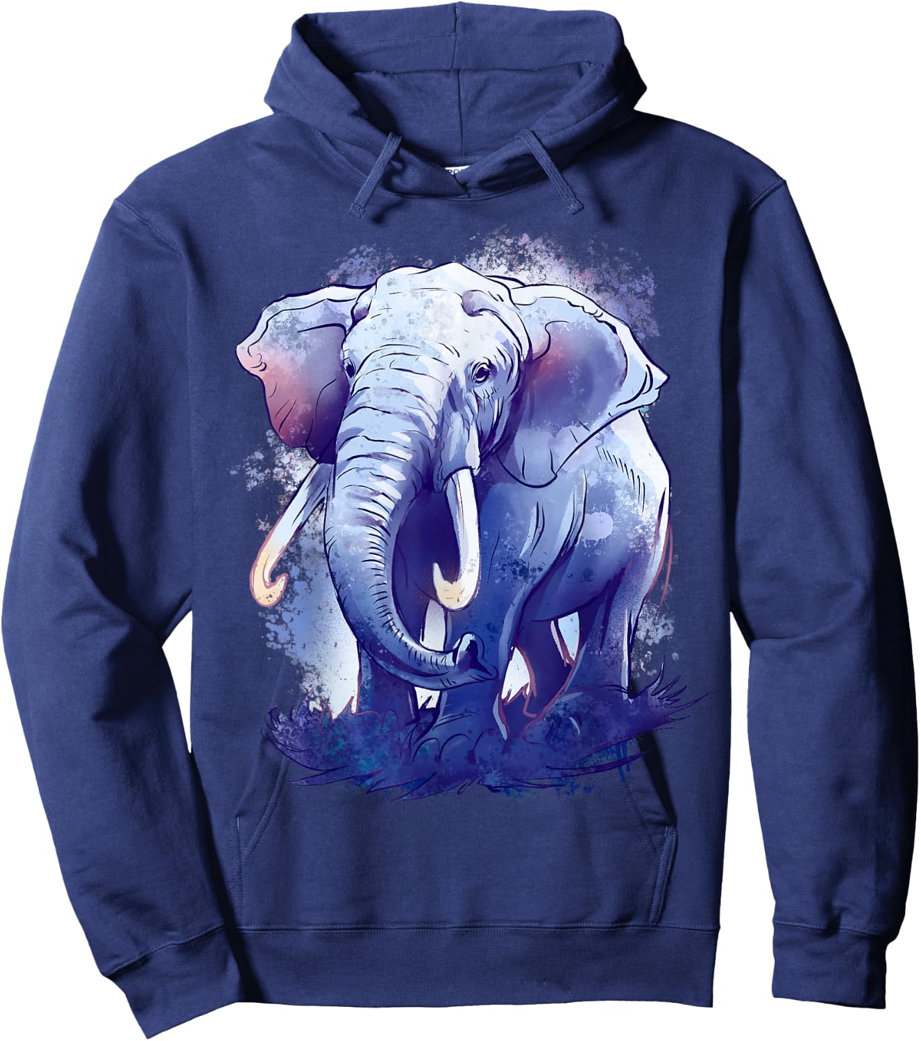Elephant Animal Art Colourful Animal Lovers Elephant Hoodie - Hoodie | Navy