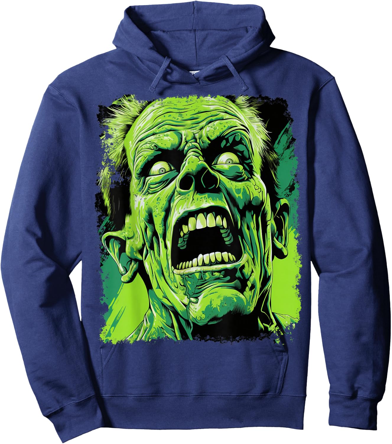 Classic Horror Green Evil Crazy Scientist Freak Halloween Hoodie - Hoodie | Navy
