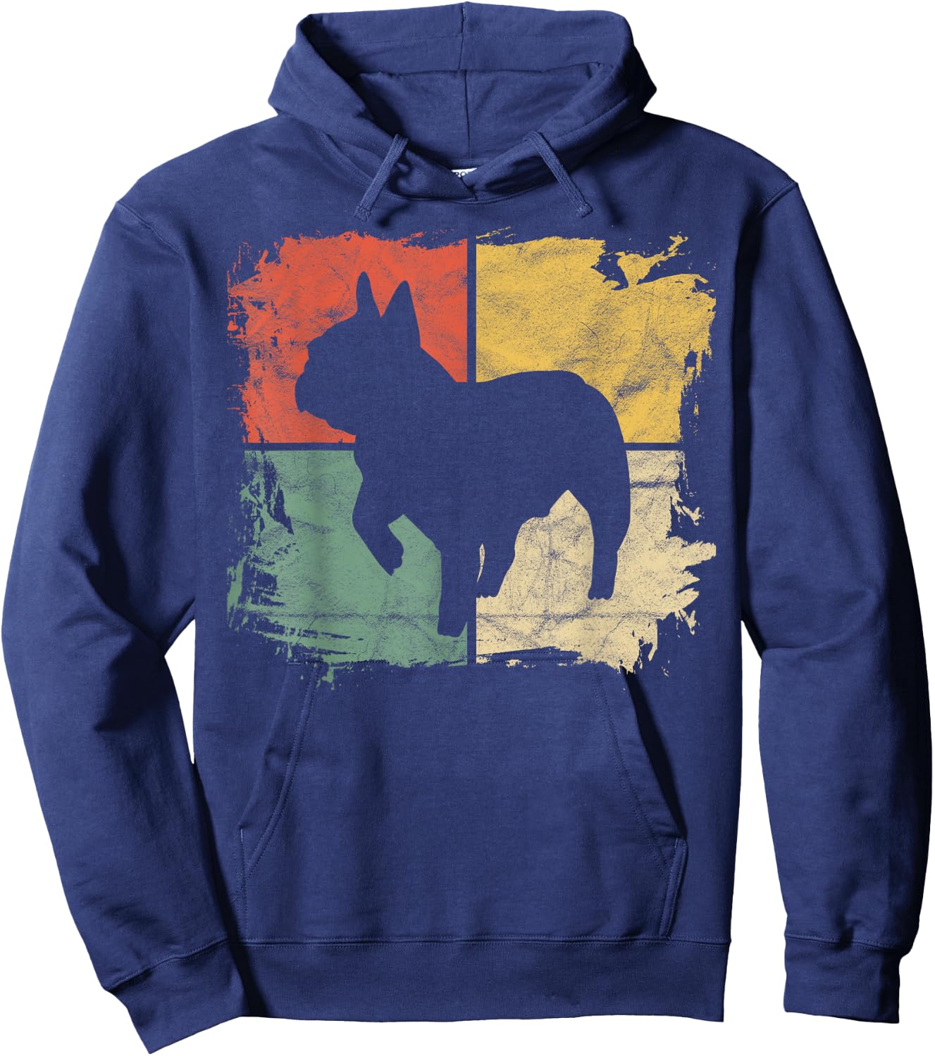 Square Retro Pug Owner Gift Dog Parent Dad Puggle Mom Hoodie - Hoodie | Navy