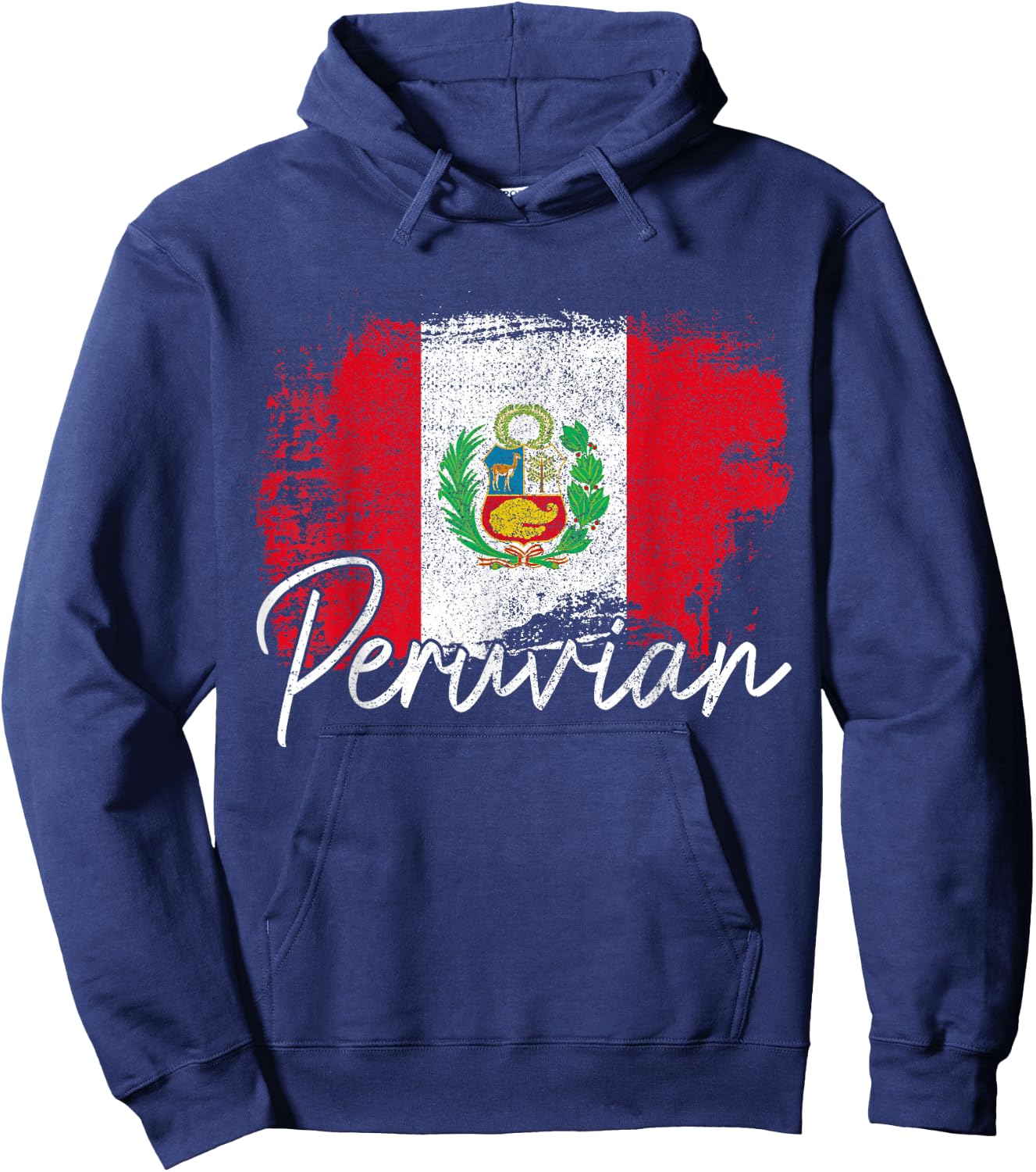 Peru Vintage Flag Peru Pride Roots Hoodie - Hoodie | Navy