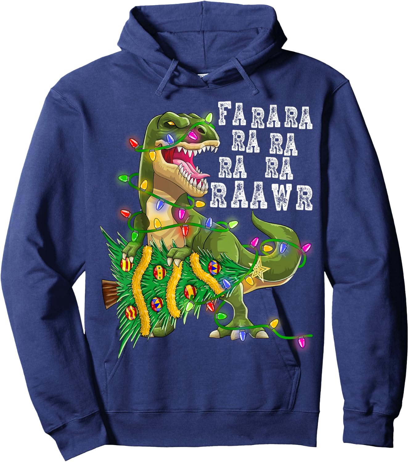Dinosaur Christmas Fa Ra Rawr Tree Rex Boys Xmas Gift Hoodie - Hoodie | Navy