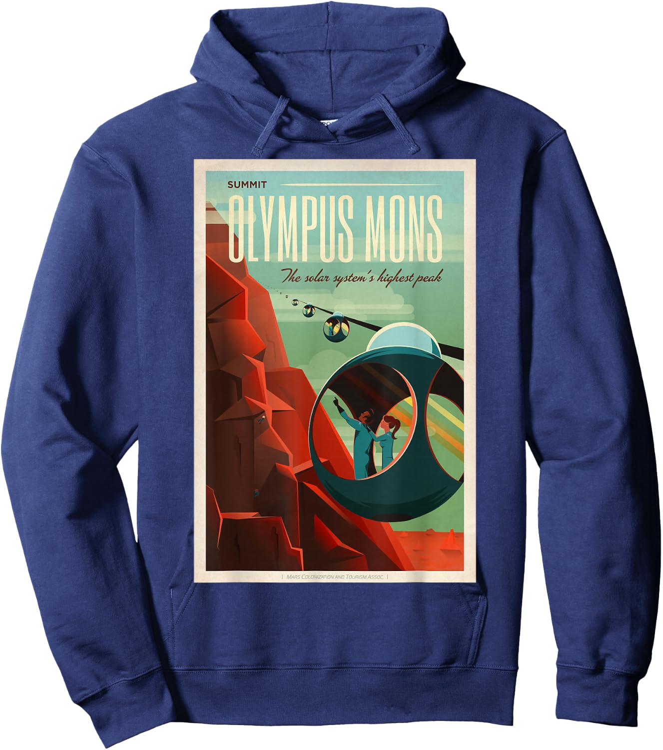 Olympus Mons Mars Colony Astronaut Exploration Retro Space Hoodie - Hoodie | Navy