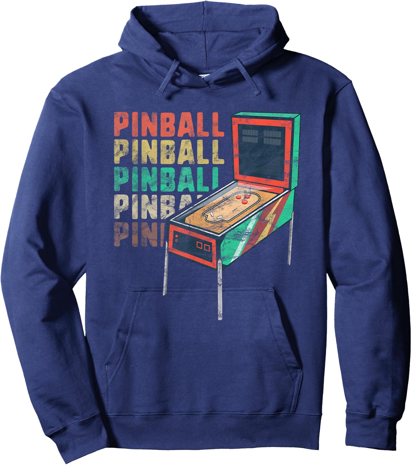 Retro Flipper Machine Women Men Gamer Geek Vintage Hoodie - Hoodie | Navy