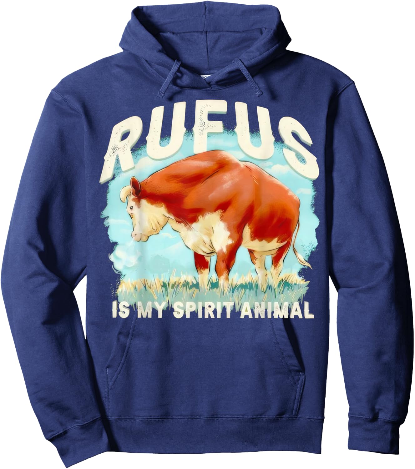 Rufus The Bull Rufus is My Spirit Animal Hoodie - Hoodie | Navy