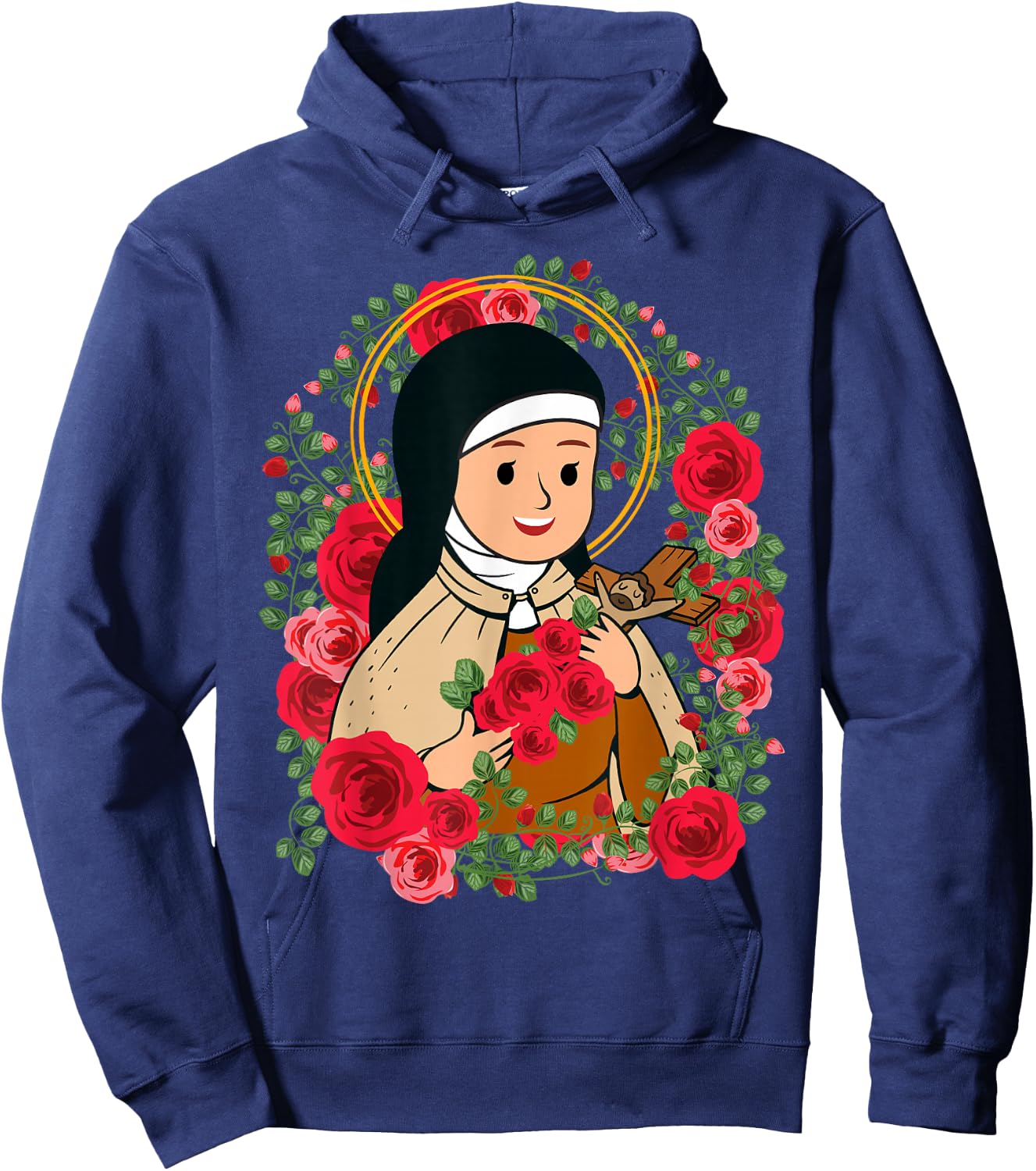St Therese of Lisieux Kids Little Flower Rose Catholic Saint Hoodie - Hoodie | Navy