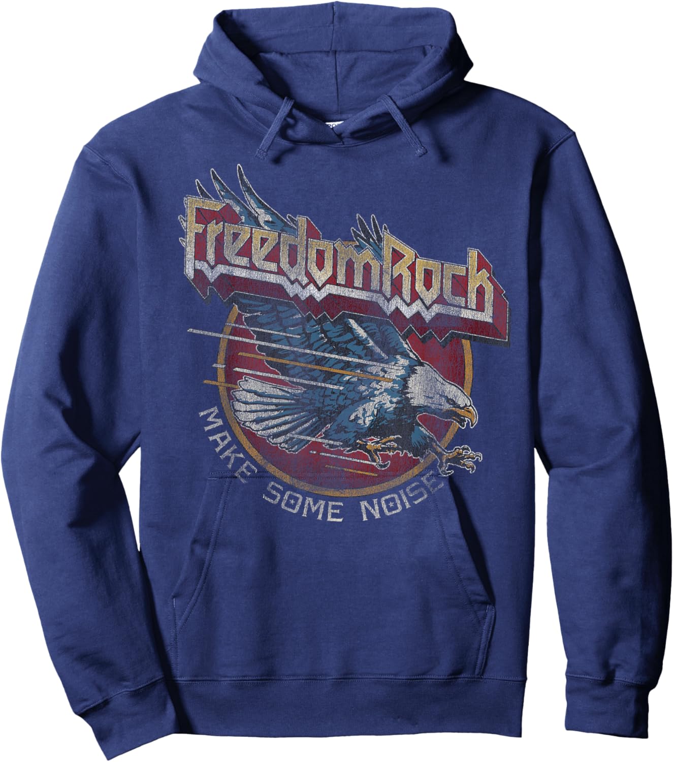 Freedom Rock USA Eagle Vintage Retro Band Concert 4th July Hoodie - Hoodie | Navy
