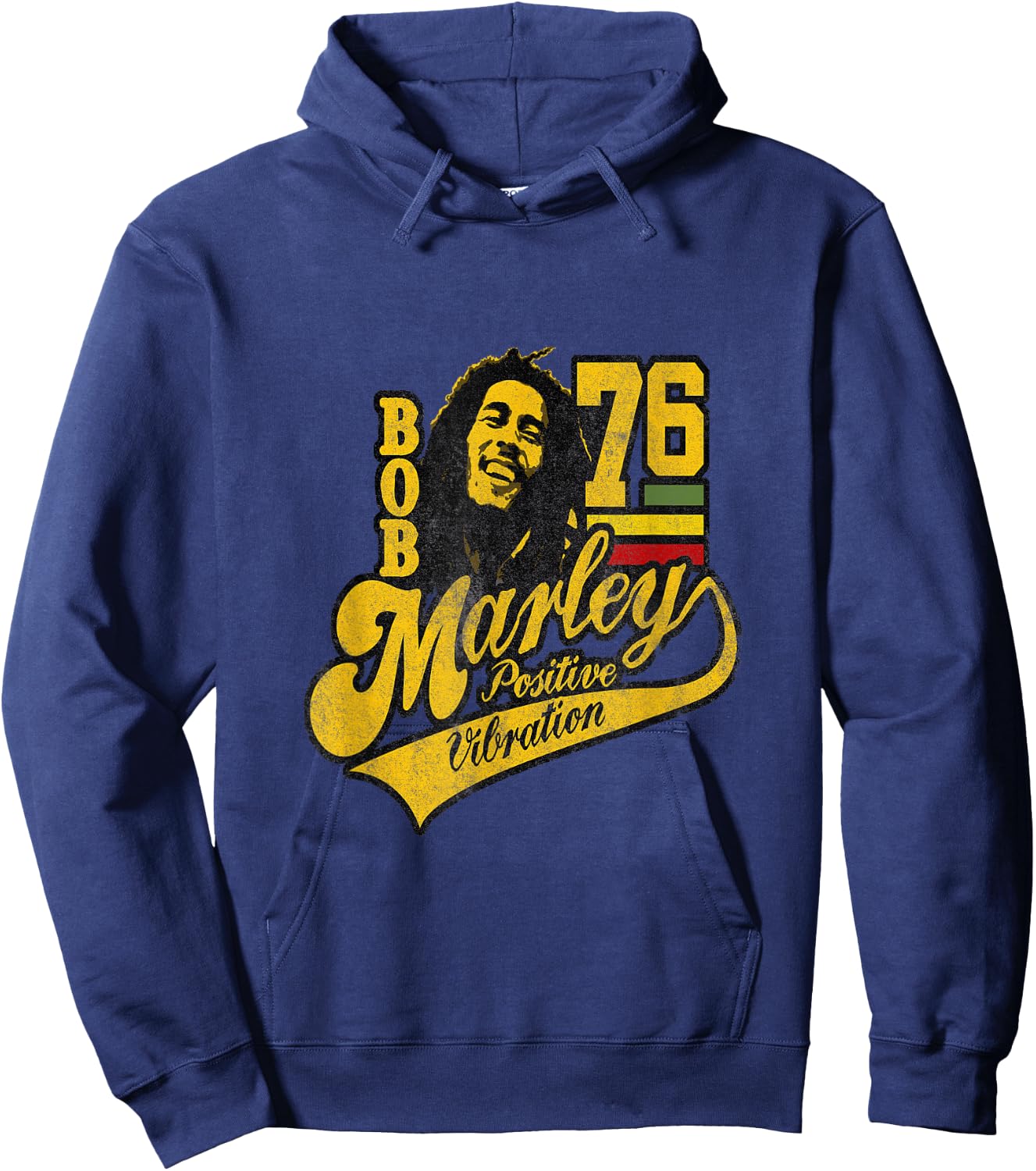 Bob Marley Positive Vibrations Soccer Hoodie - Hoodie | Navy