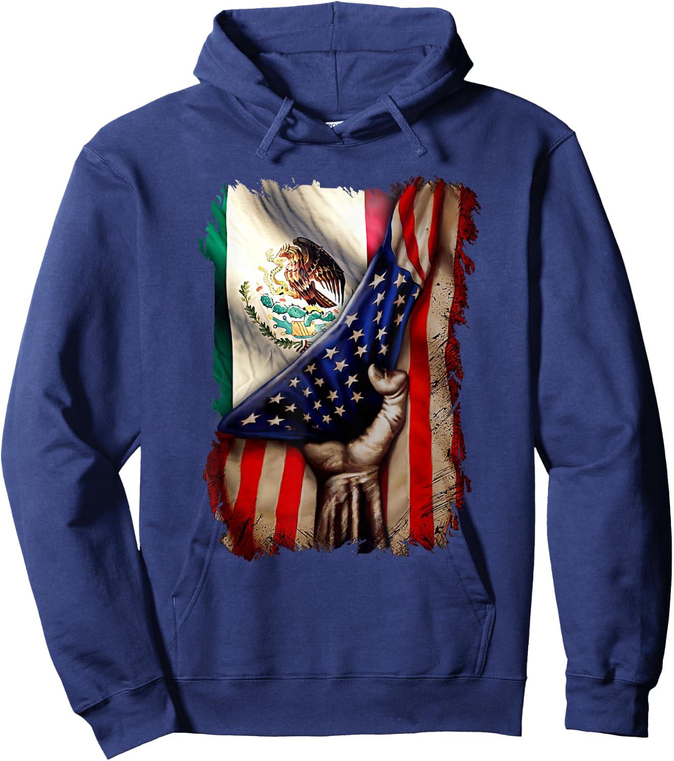 Mexican Roots American Mexican Flag Mexico is Calling Hoodie - Hoodie | Navy