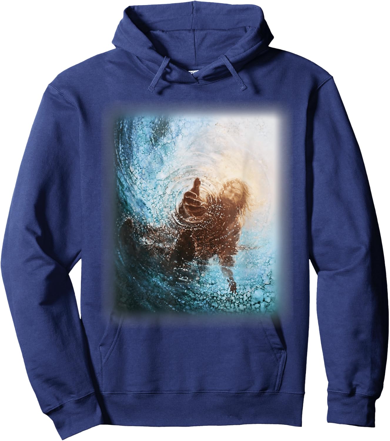 The Hand God Jesus in Water, Jesus Lover Hoodie - Hoodie | Navy