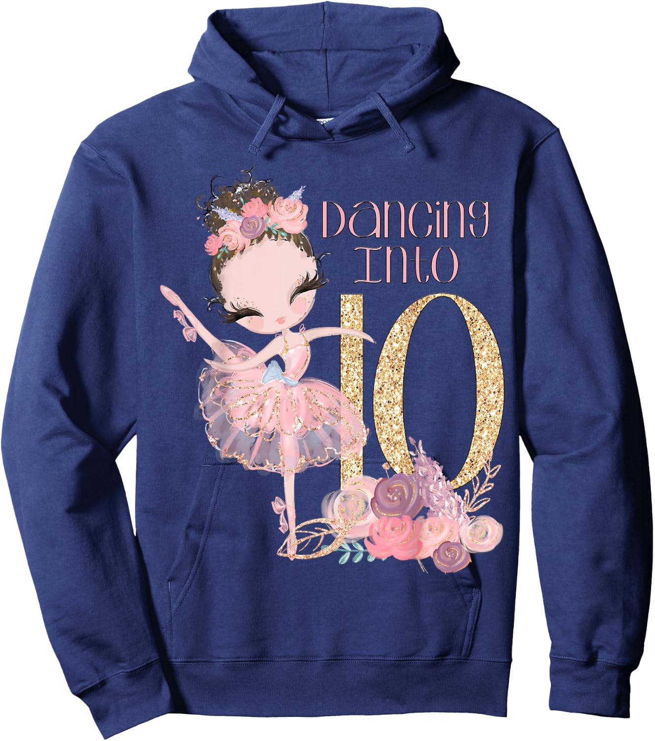 10th Birthday Ballerina Party Dancer Ballet Ten Dance Girls Hoodie - Hoodie | Navy