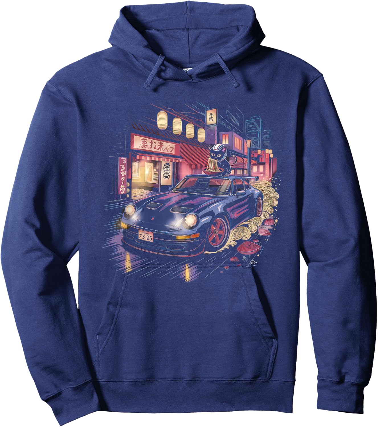 Japanese Car Men JDM Japan Street Racing Streetwear Hoodie - Hoodie | Navy