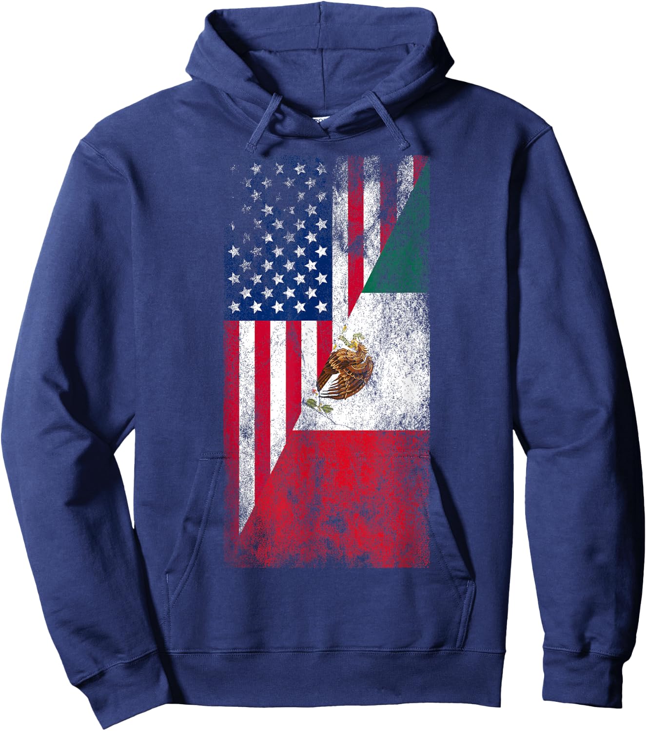 USA & Mexico Flags - United States of America, Mexican Hoodie - Hoodie | Navy