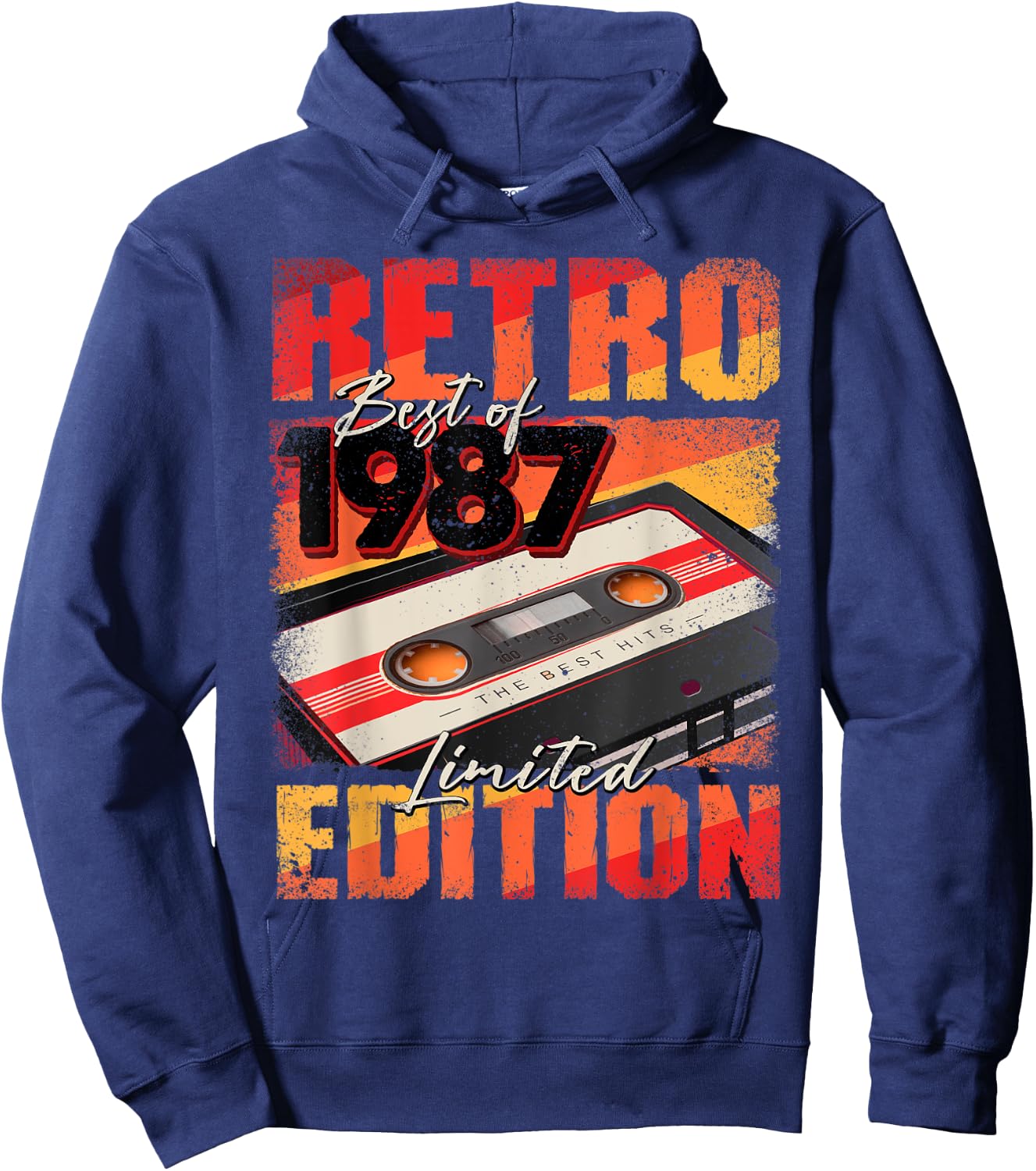 Vintage 1987 Best Of 1987 Cassette Tape 35th Birthday Hoodie - Hoodie | Navy