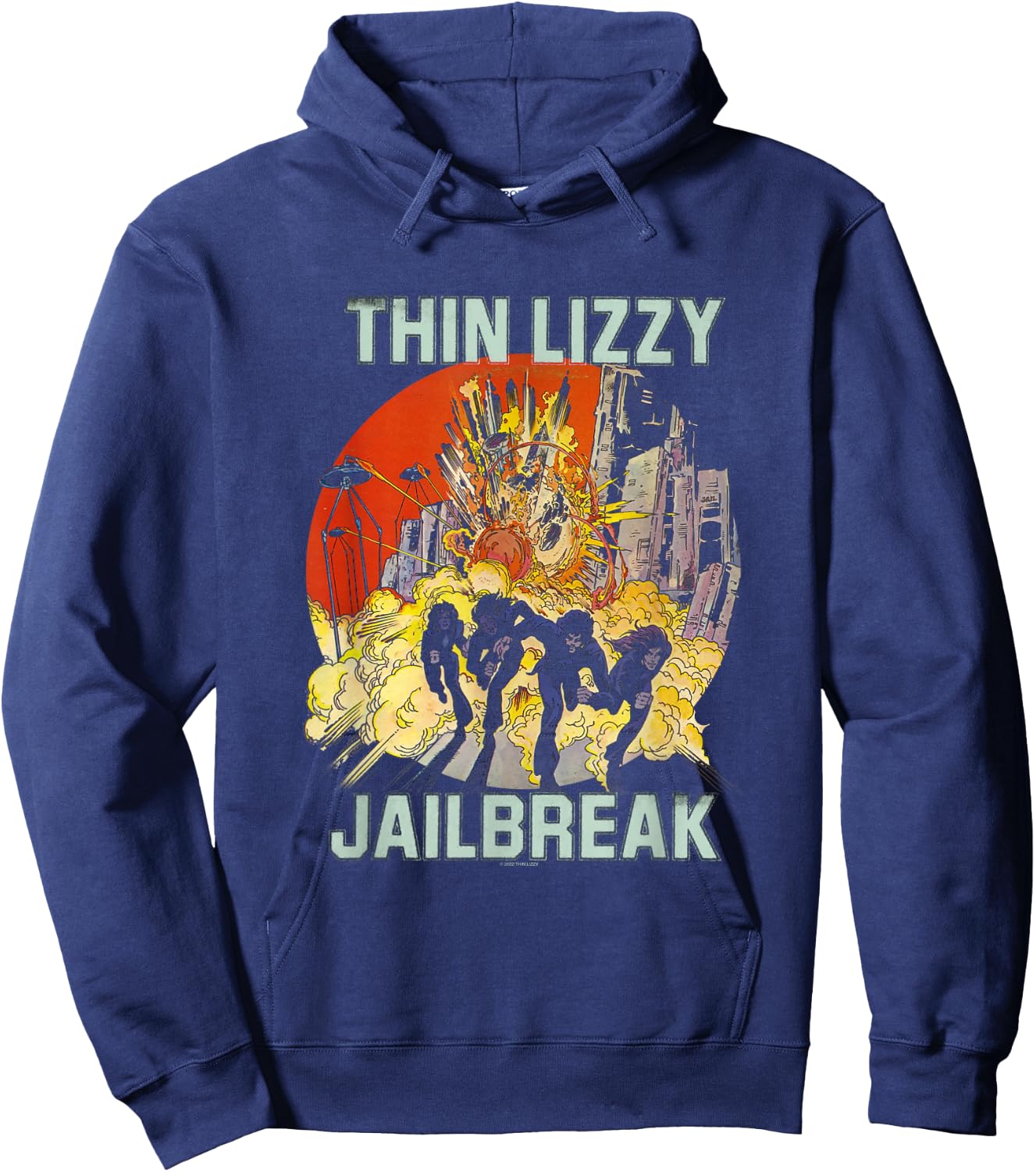 Thin Lizzy - Jailbreak Explosion Black Hoodie - Hoodie | Navy
