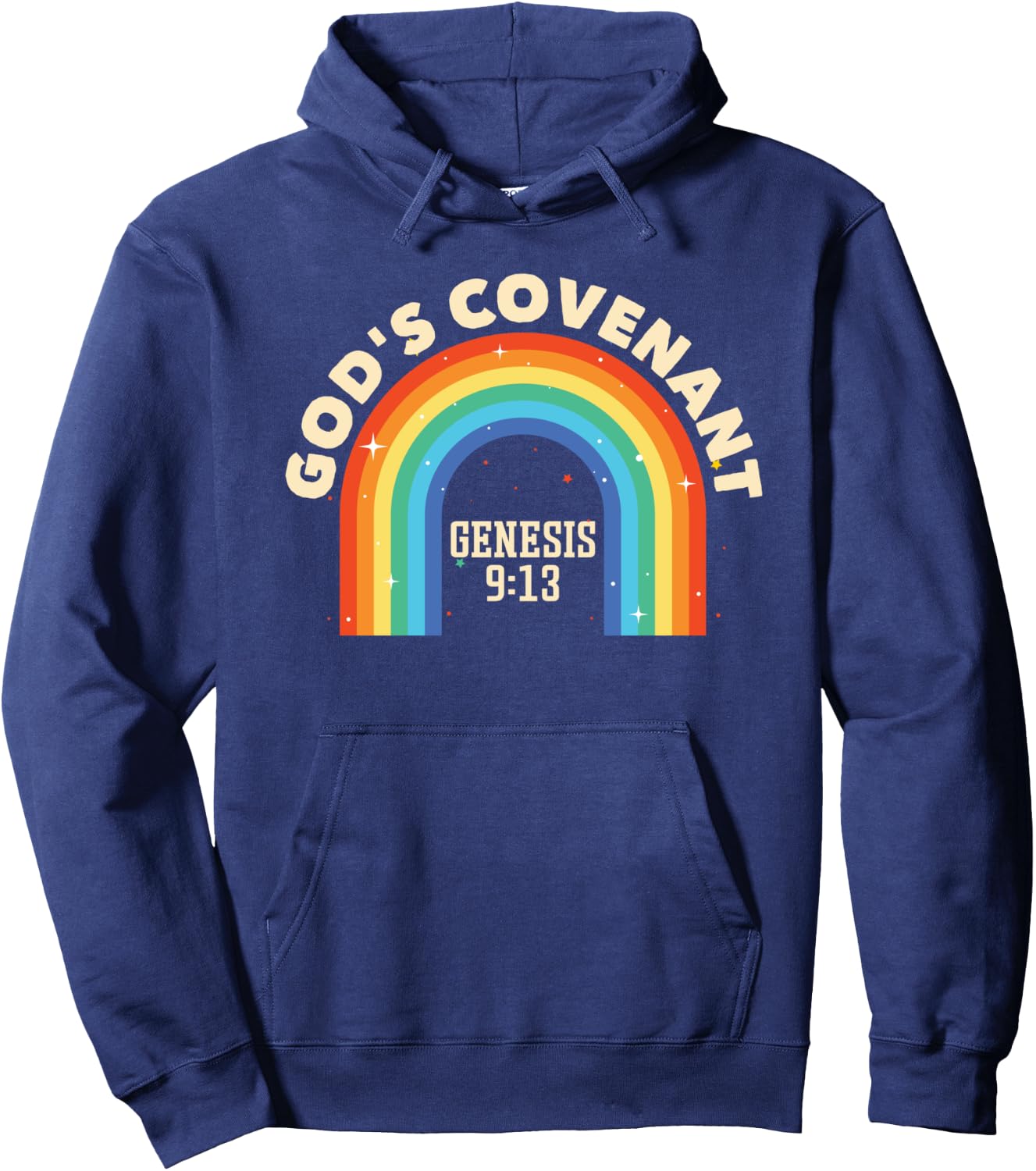 Rainbow God's Covenant Genesis 9:13 Bible Christian Lover Hoodie - Hoodie | Navy