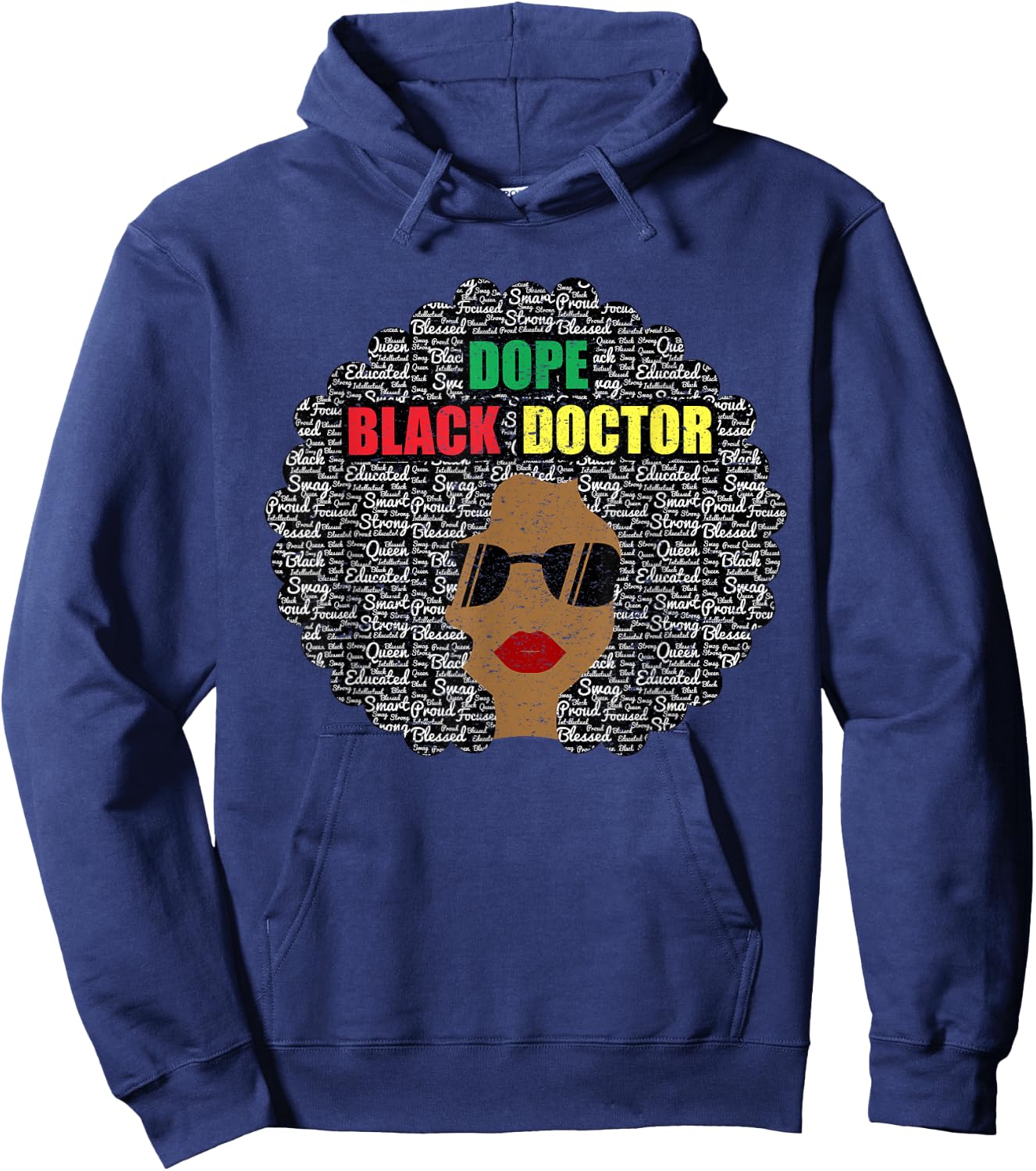 Dope Black Doctor Shirt Women Black History Month Hoodie - Hoodie | Navy