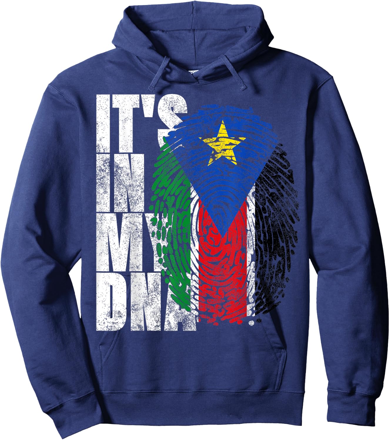 It's In My DNA South Sudanese Gifts African South Sudan Flag Hoodie - Hoodie | Navy